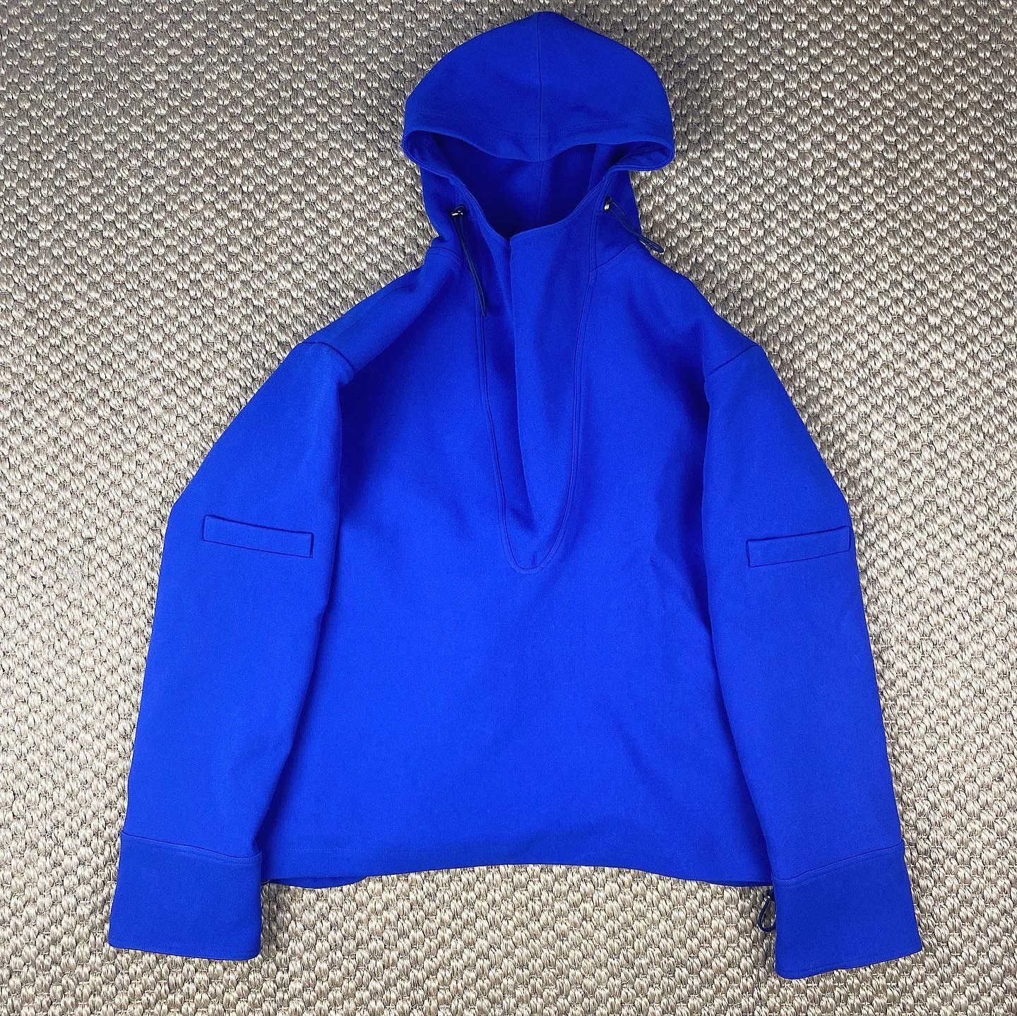 image of Maximilian Davis Fw22 "blake", Hooded Parka in Blue, Men's (Size Medium)