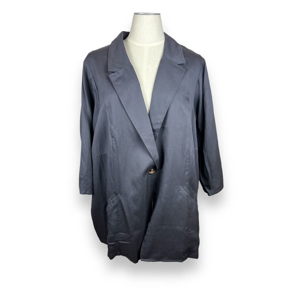 Torrid Studio by Torrid Gray Charcoal Linen Blend Classic Career W Size L / US 10 / IT 46 - 3 Thumbnail
