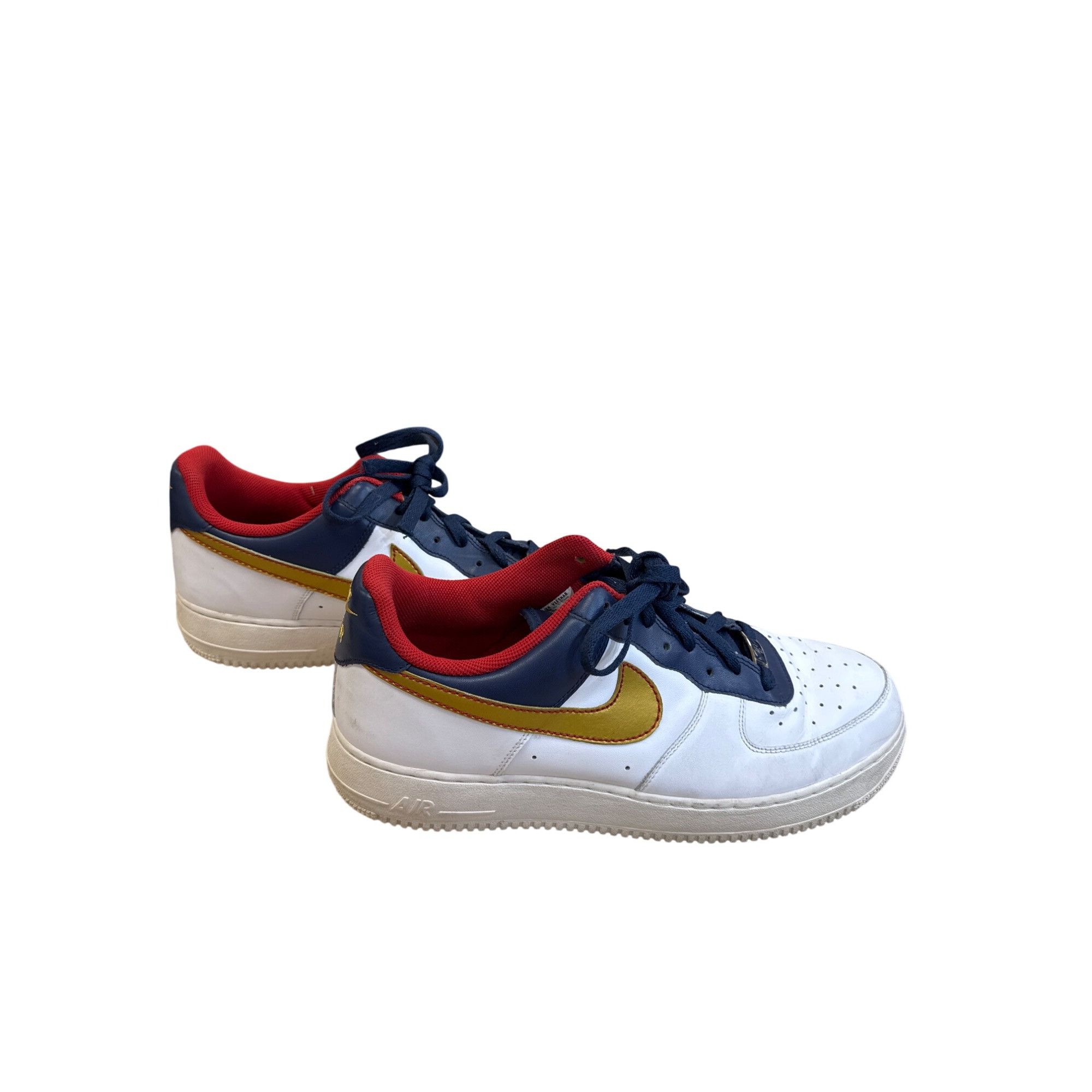 Nike Nike Air Force 1 82 Barkley mens White/Gold/Blue Low-Top Sne Size US 13 / EU 46 - 4 Thumbnail