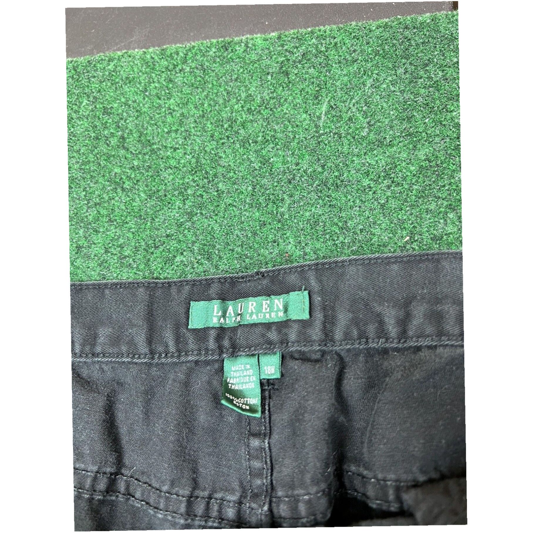 Ralph Lauren RALPH LAUREN Womens Capri Pants Trousers 18W W39 L20 Black Cotton Size 40" / US 18 - 3 Thumbnail