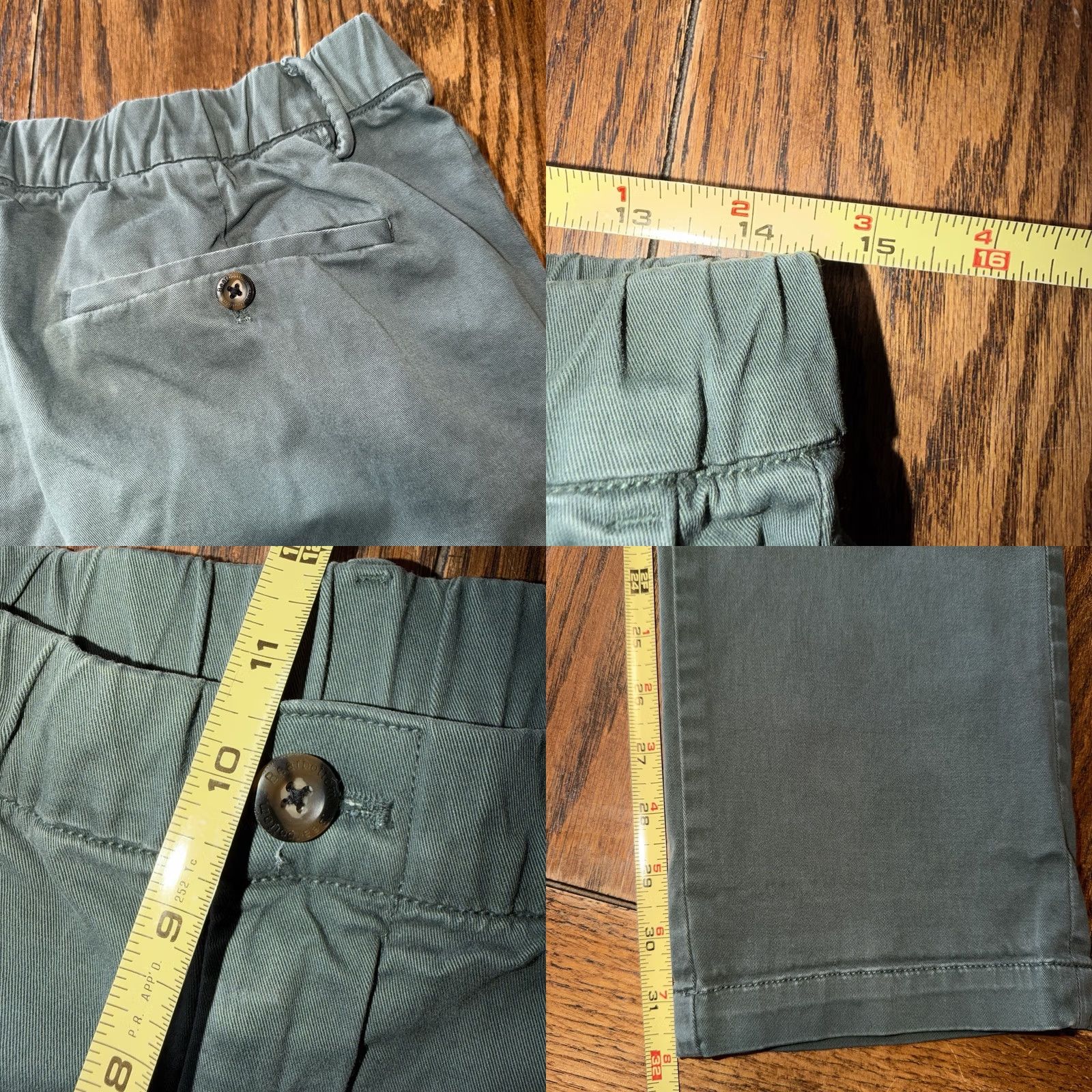 Vintage Bear Bottom Stretch Chino Pants Lot Of 2 Mens Medium 32 Green Red Tapered Size US 31 - 9 Thumbnail