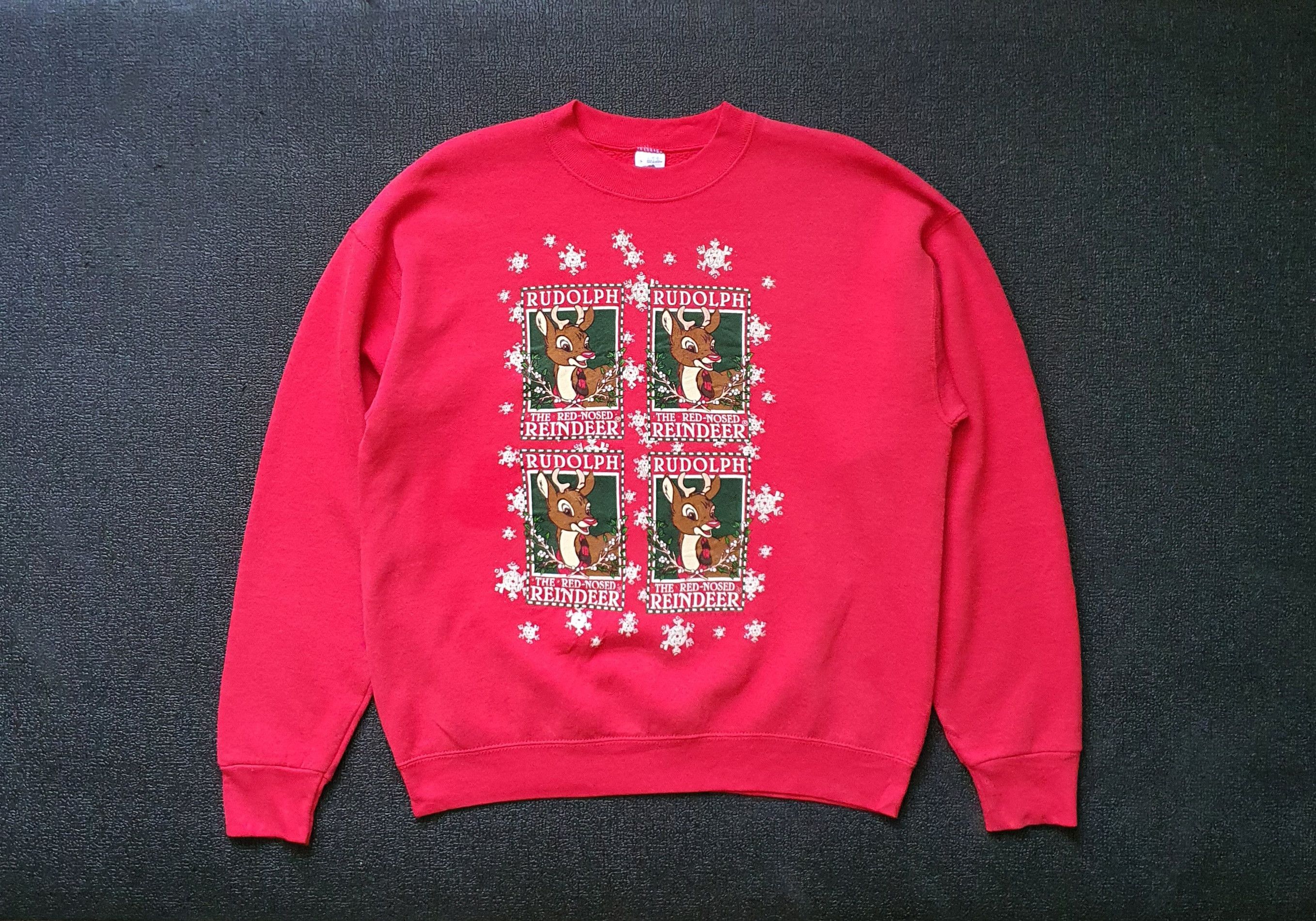 Rudolph The Red-Nosed Reindeer Christmas 90s sweatshirt L