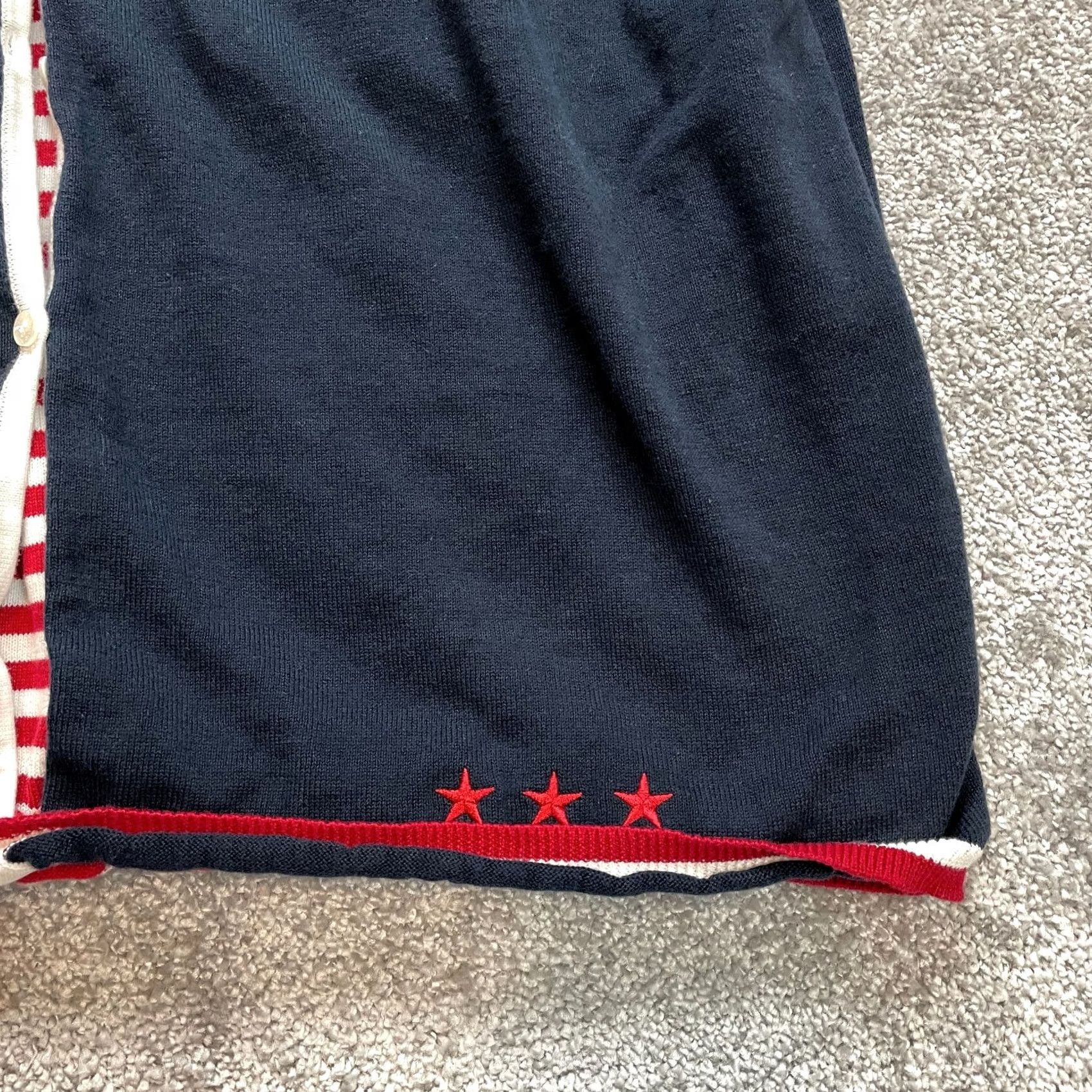 Vintage Norton McNaughton Sweater Short Sleeve Womens 2X Navy Blue Red Striped Combo Top Size XXL / US 16-18 / IT 52-54 - 2 Thumbnail