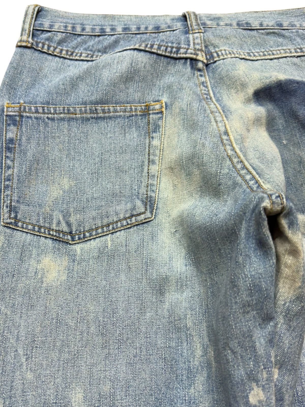 In The Attic Vintage In The Attic Mudwash Ripped Sashiko Style Denim Size US 29 - 6 Thumbnail