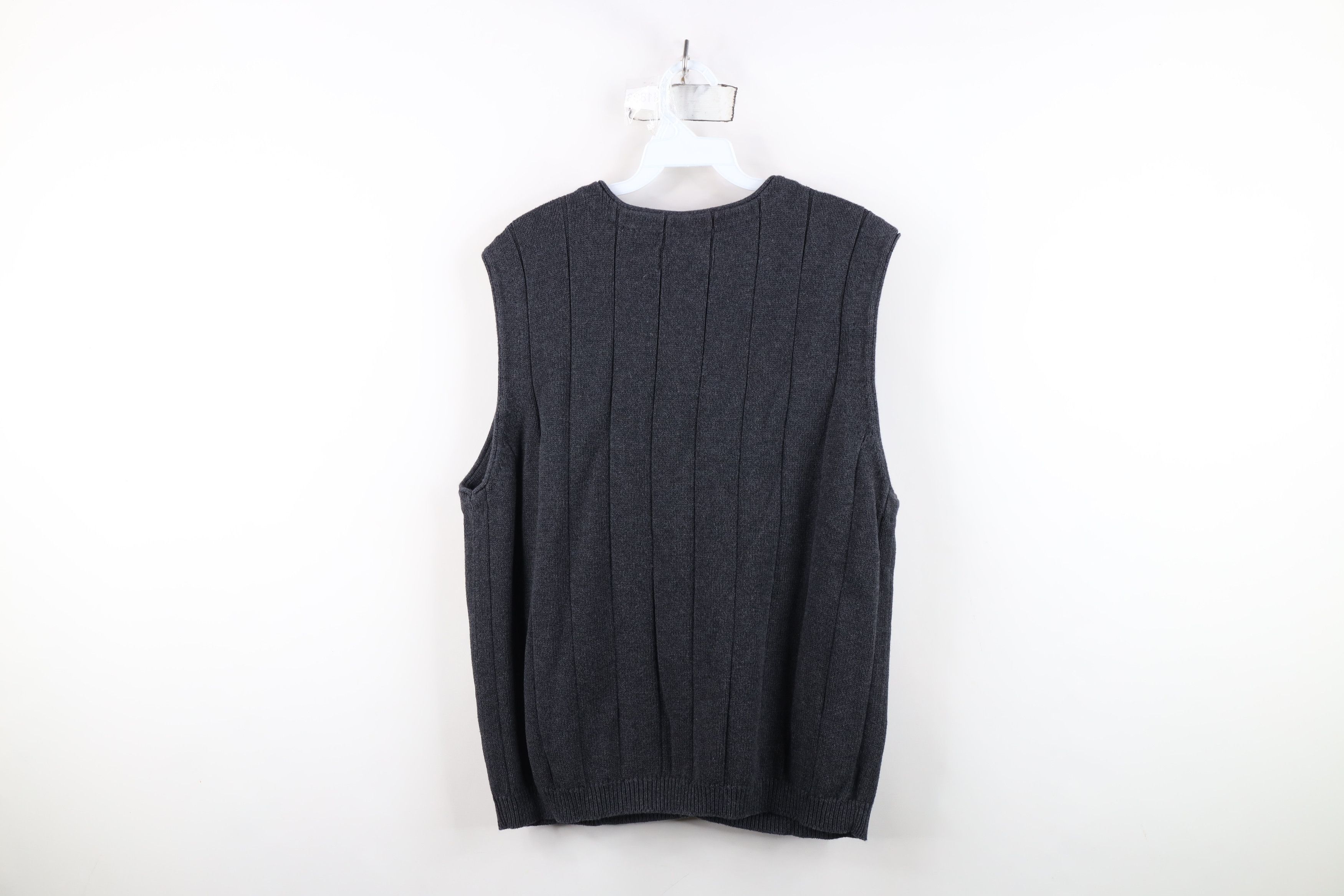 Vintage Vintage 90s Streetwear Blank Heavy Cotton Knit Sweater Vest Size US L / EU 52-54 / 3 - 8 Thumbnail