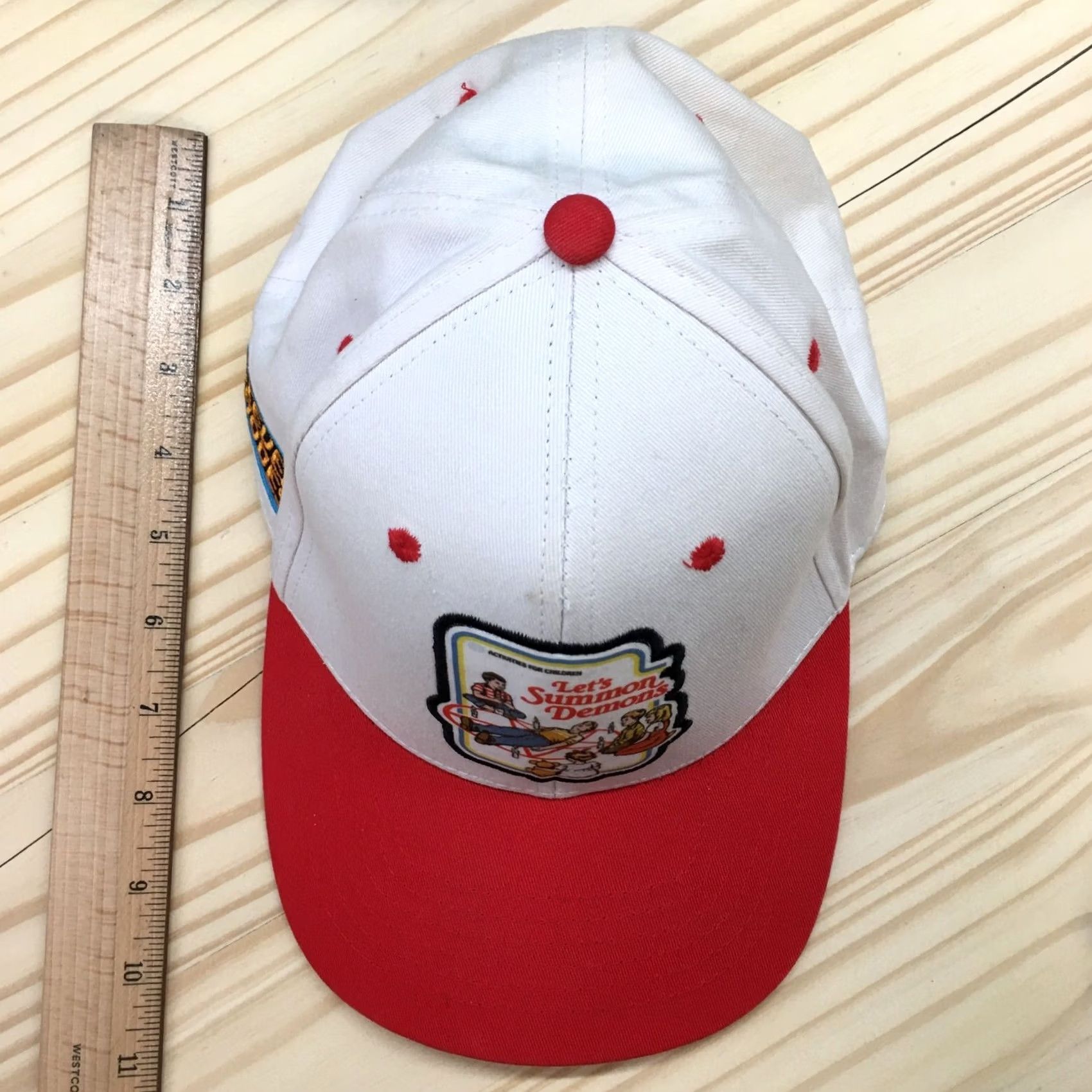Vintage Baseball Cap Mens White OS Embroidered Logo Let's Summon Demons Steven Rhodes Size ONE SIZE - 4 Thumbnail