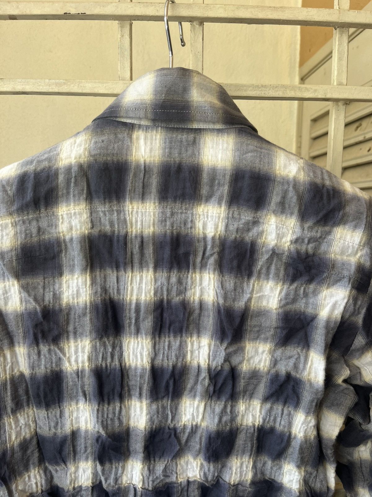 Japanese Brand × Pledge Plaid grey wrinkle shirt Size US S / EU 44-46 / 1 - 8 Thumbnail