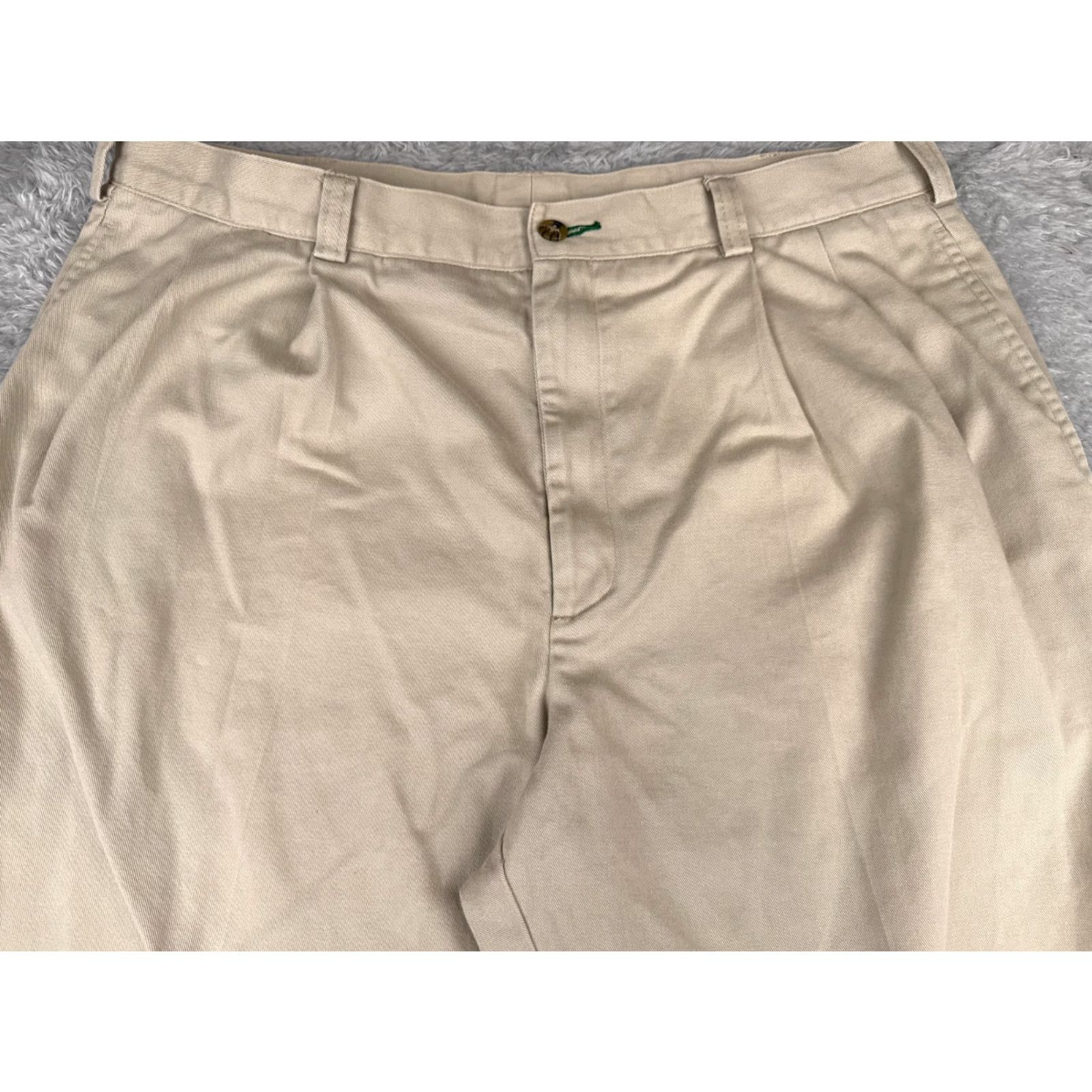 Tommy Hilfiger Tommy Hilfiger Pants Mens 36 Beige Pleated Front Khaki Cotton Twill Casual 36x32 Size US 36 / EU 52 - 4 Thumbnail