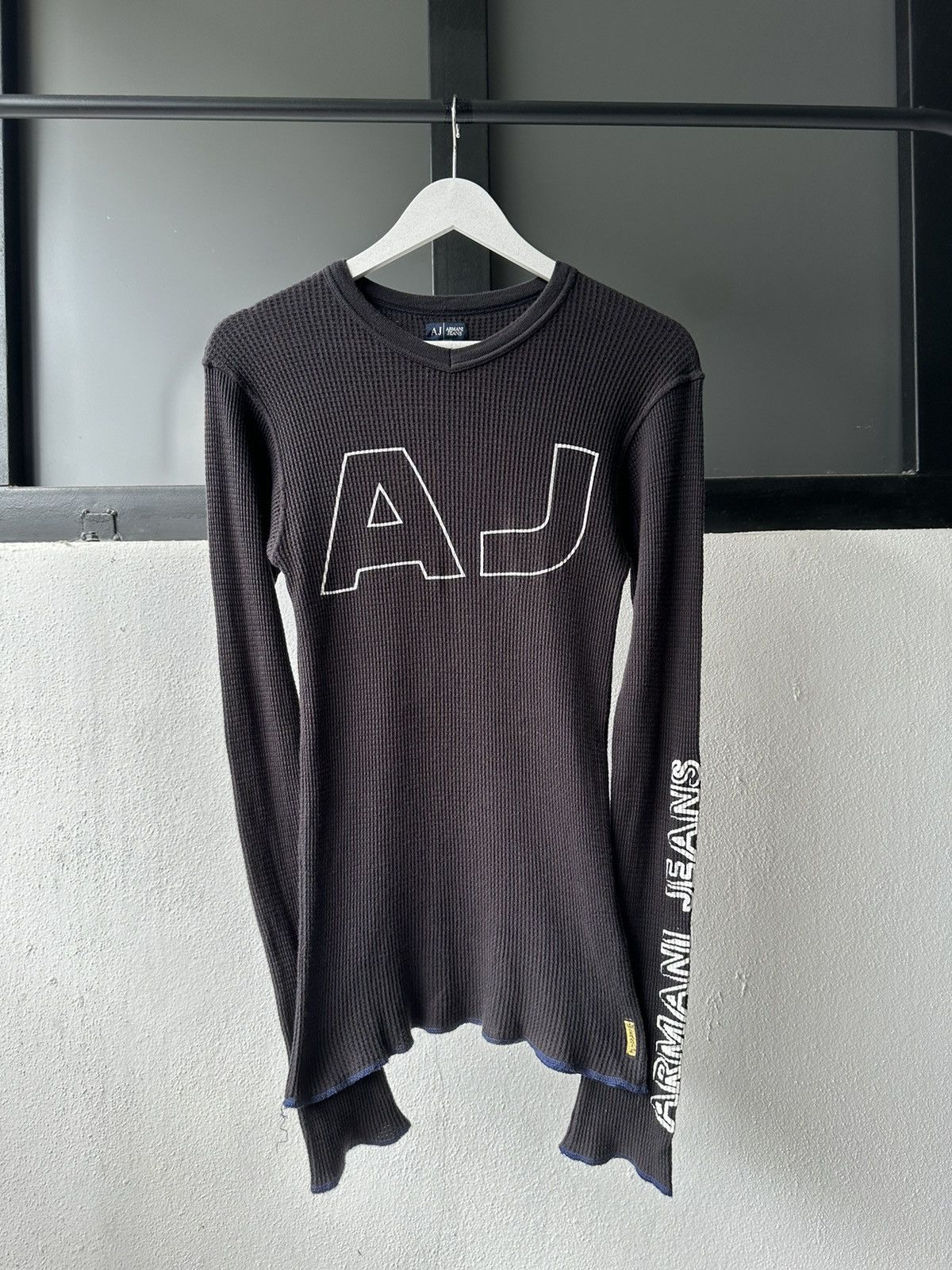 image of 2000S Armani Jeans Warmer Long Sleeve in Faded Black, Men's (Size Medium)