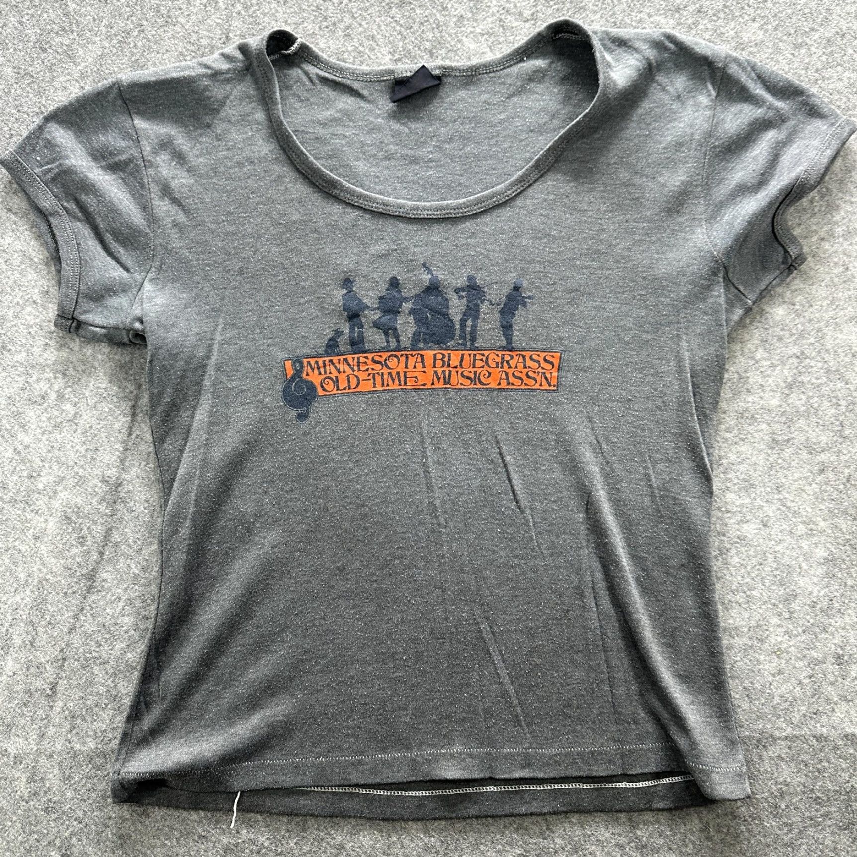 Vintage VINTAGE Minnesota Bluegrass Old Time Music Assn Shirt Womens Small Gray Scoop Size S / US 4 / IT 40 - 2 Thumbnail