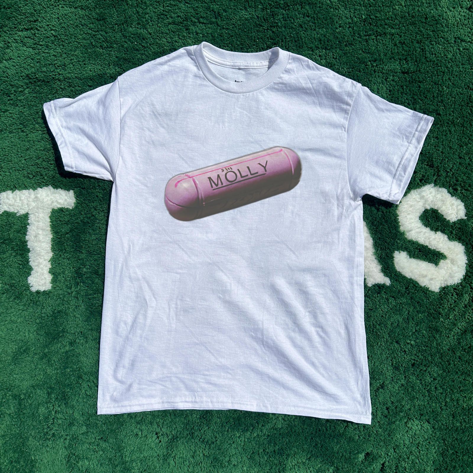 Pre-owned Streetwear Molly Tee White Pink M In Multicolor