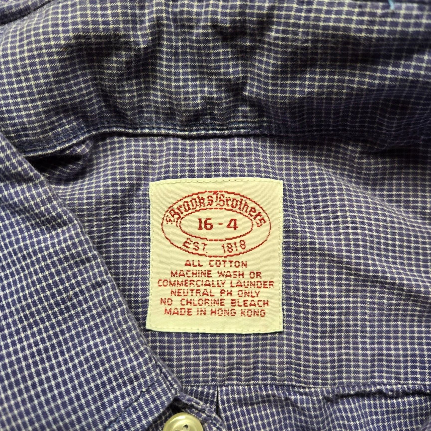 Brooks Brothers Brooks Brothers Button-Up Dress Shirt Solid Blue Long Sleeve Cotton Adult Men's Size 16 Non-Iron Size 42R - 2 Thumbnail