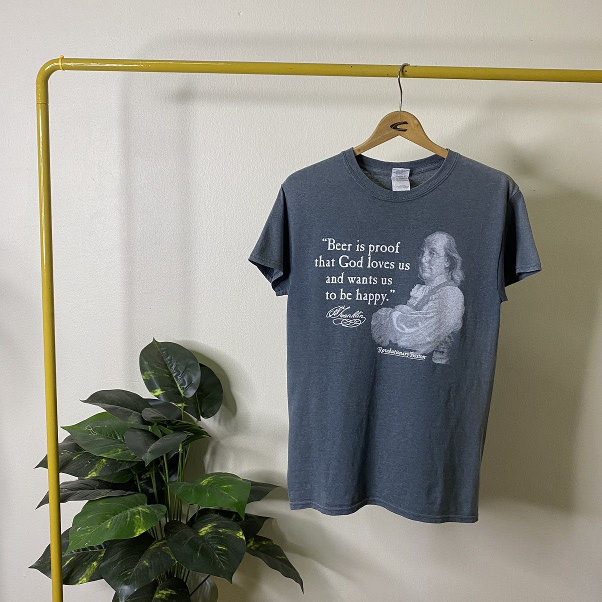 Vintage Y2K Benjamin Franklin Revolutionary Boston Funny Humor Tee Size US S / EU 44-46 / 1 - 1 Thumbnail