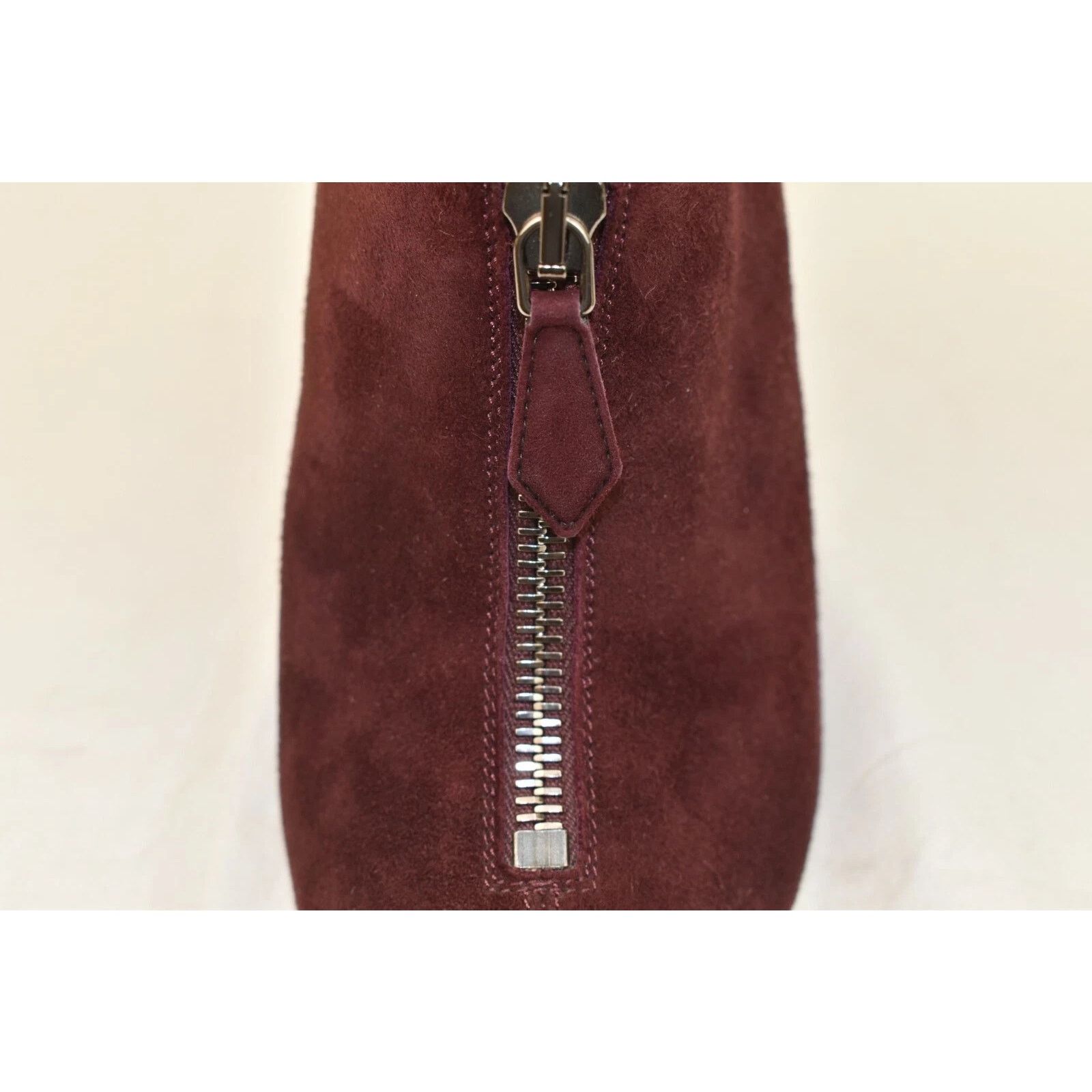 Miu Miu MIU MIU PRADA BURGUNDY SUEDE ZIPPER SANDALS HEEL PUMPS 36.5 Size US 6.5 / IT 36.5 - 8 Thumbnail