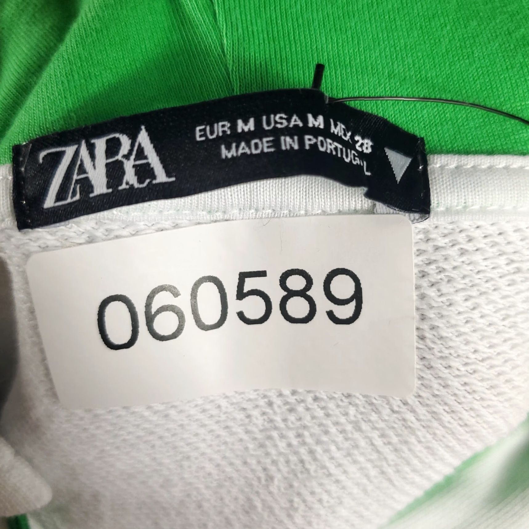 Zara VINTAGE Zara Hoodie Womens Medium Casual Pullover Sleeveless Cotton Blend White Green Detroit Sports Activewear Size M / US 6-8 / IT 42-44 - 7 Thumbnail