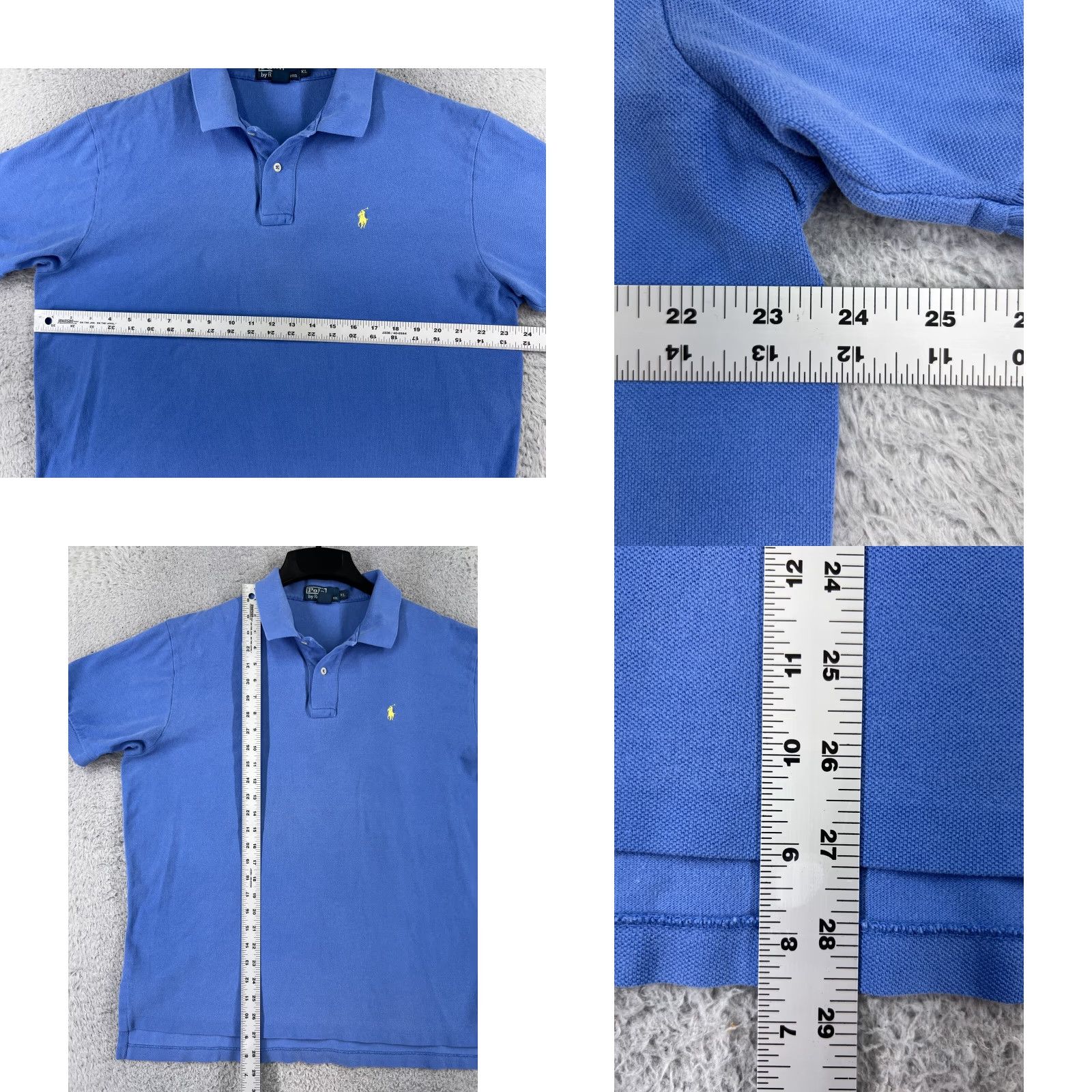 Ralph Lauren VINTAGE Ralph Lauren Polo Shirt Mens XL Blue 100% Cotton Short Sleeve Polo Shirt USA Logo Embroidered Check Size US XL / EU 56 / 4 - 8 Thumbnail
