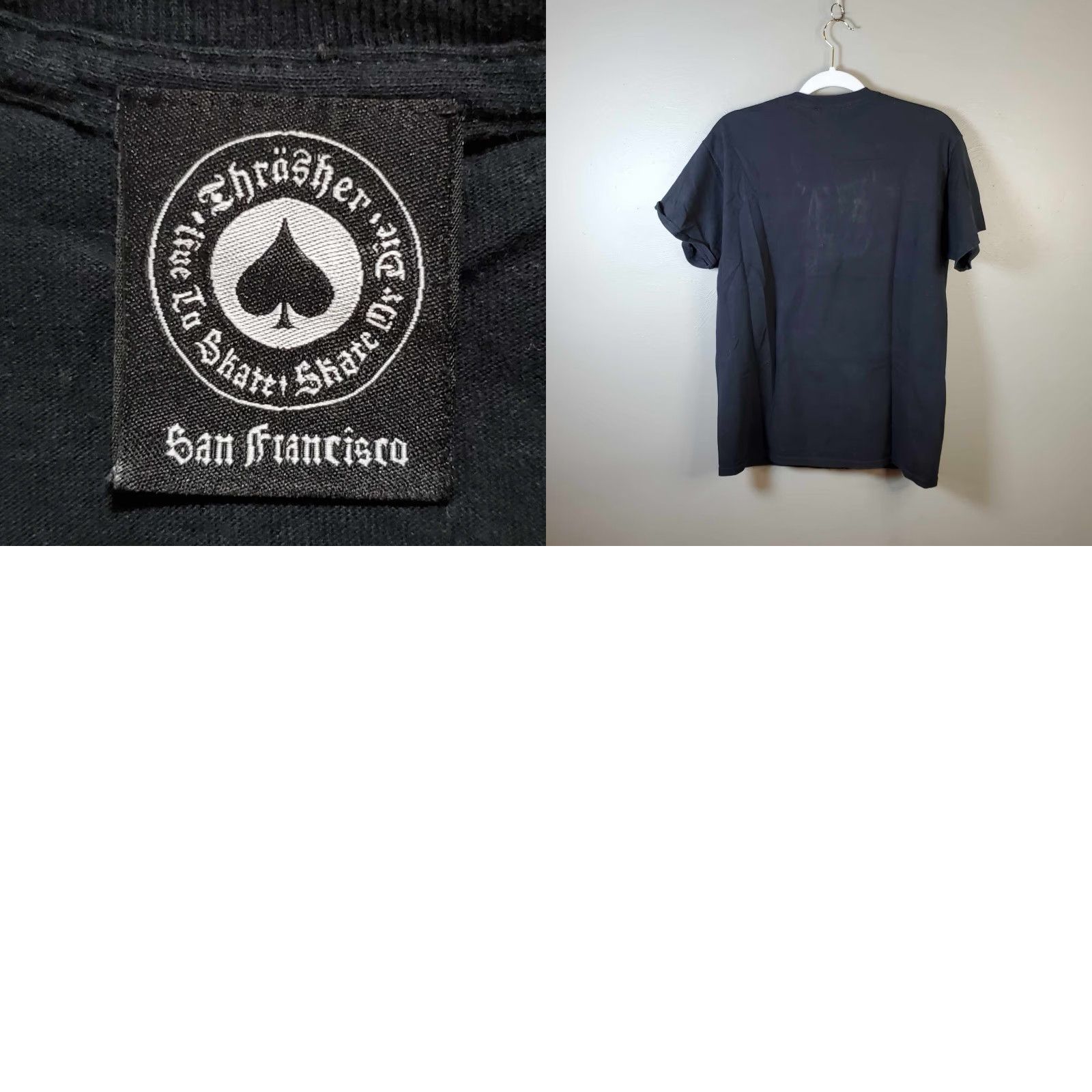 Thrasher VINTAGE Thrasher Skateboards T Shirt Black Grunge 90s Distressed Medium M Mens Size US M / EU 48-50 / 2 - 8 Thumbnail
