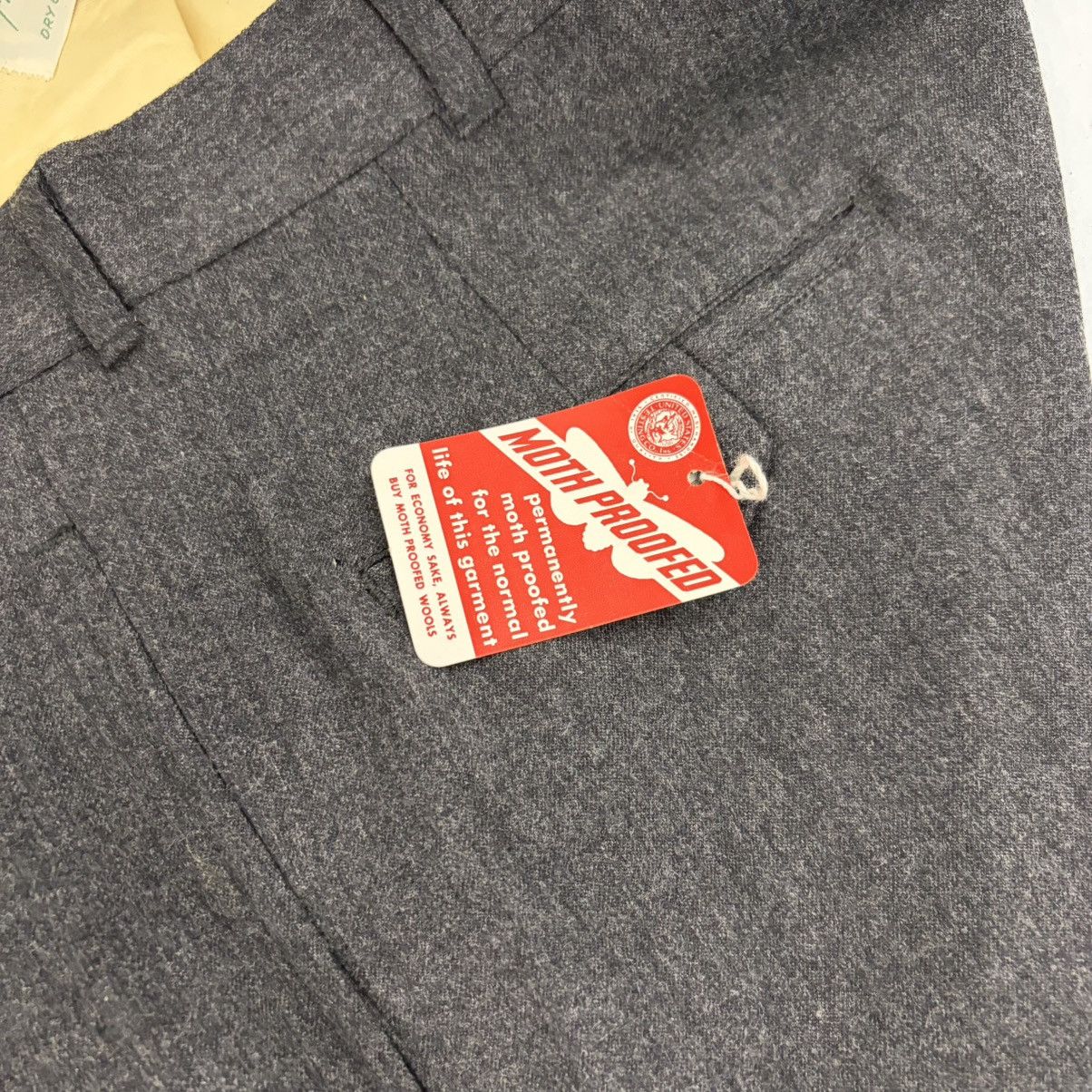 Other NOS Vintage 50s Sunset Loeb Black Pleated Wool Trouser 36x27 Size US 36 / EU 52 - 6 Thumbnail
