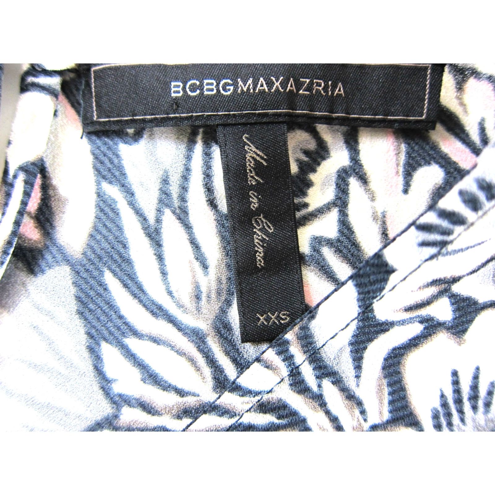 Bcbgmaxazria VINTAGE BCBGMAXAZRIA Black Grey Pink Floral Long Flare Sleeve Shift Tunic Dress XXS Size XXS / US 00 / IT 34 - 3 Thumbnail