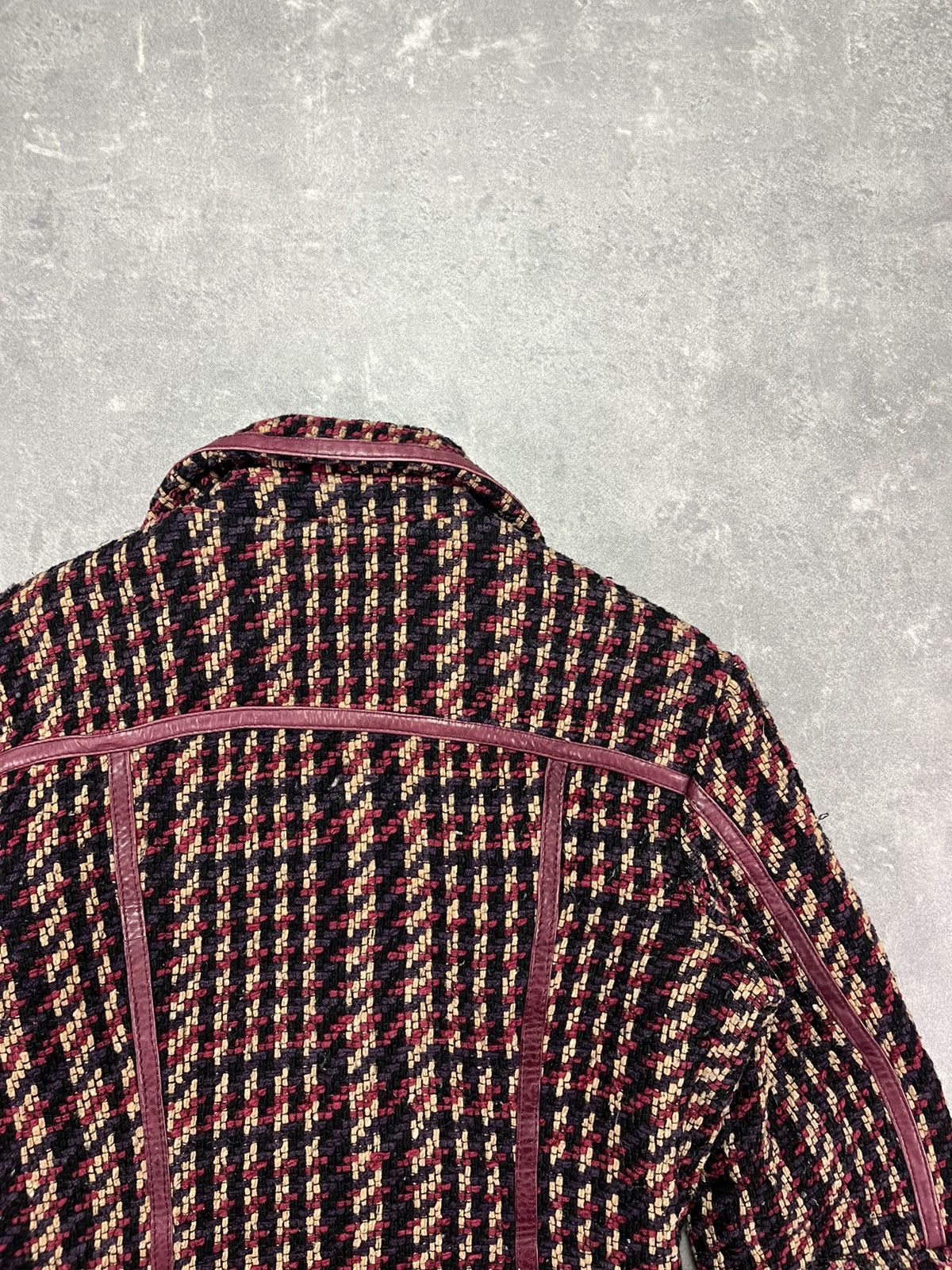 Diesel 00s Diesel Tweed Assymetrical Leather Straps Moto Jacket M Size M / US 6-8 / IT 42-44 - 22 Thumbnail