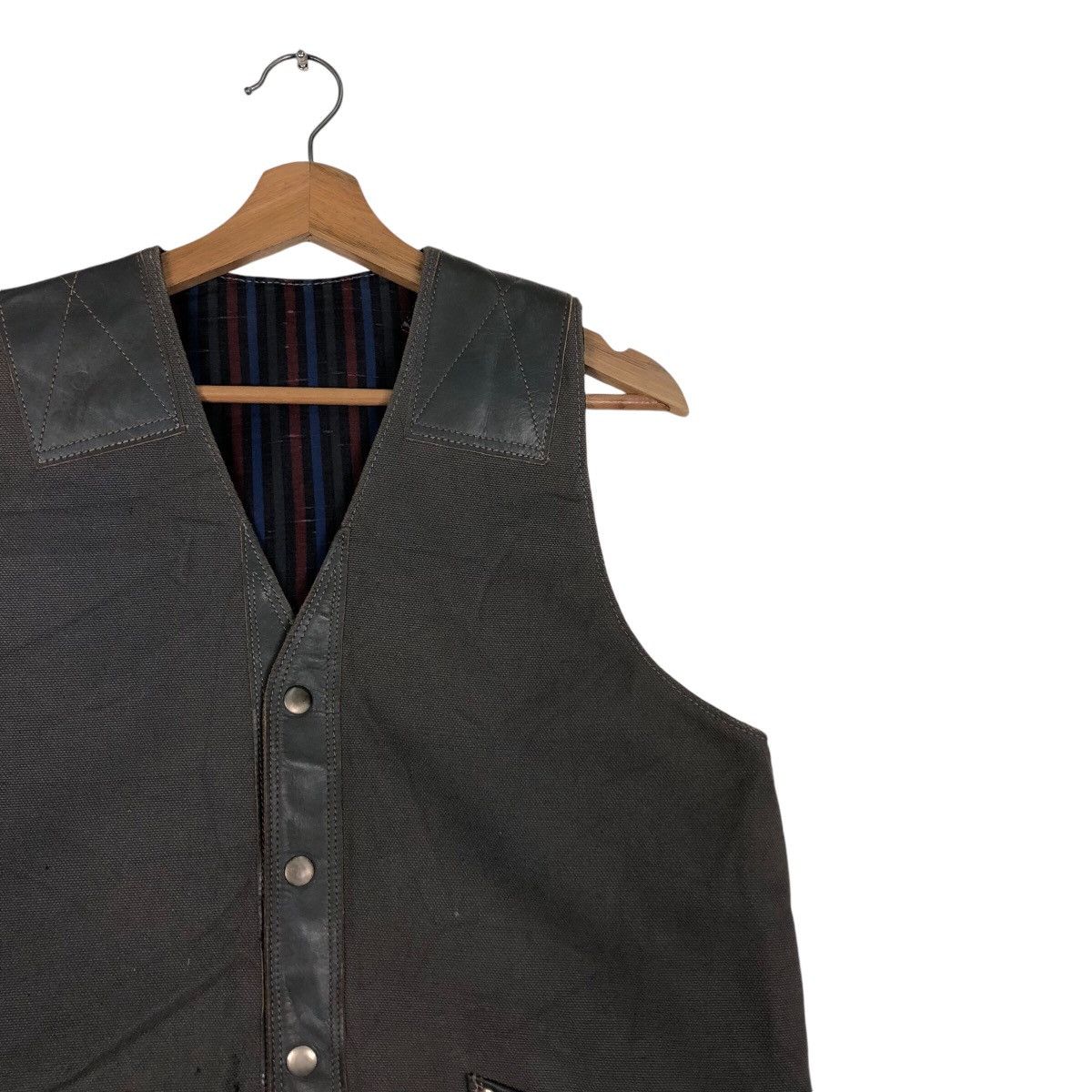 Japanese Brand × Vintage 📌Vintage Waist Coats Vest Duck Canvas Blanket Tartan Size US M / EU 48-50 / 2 - 7 Thumbnail