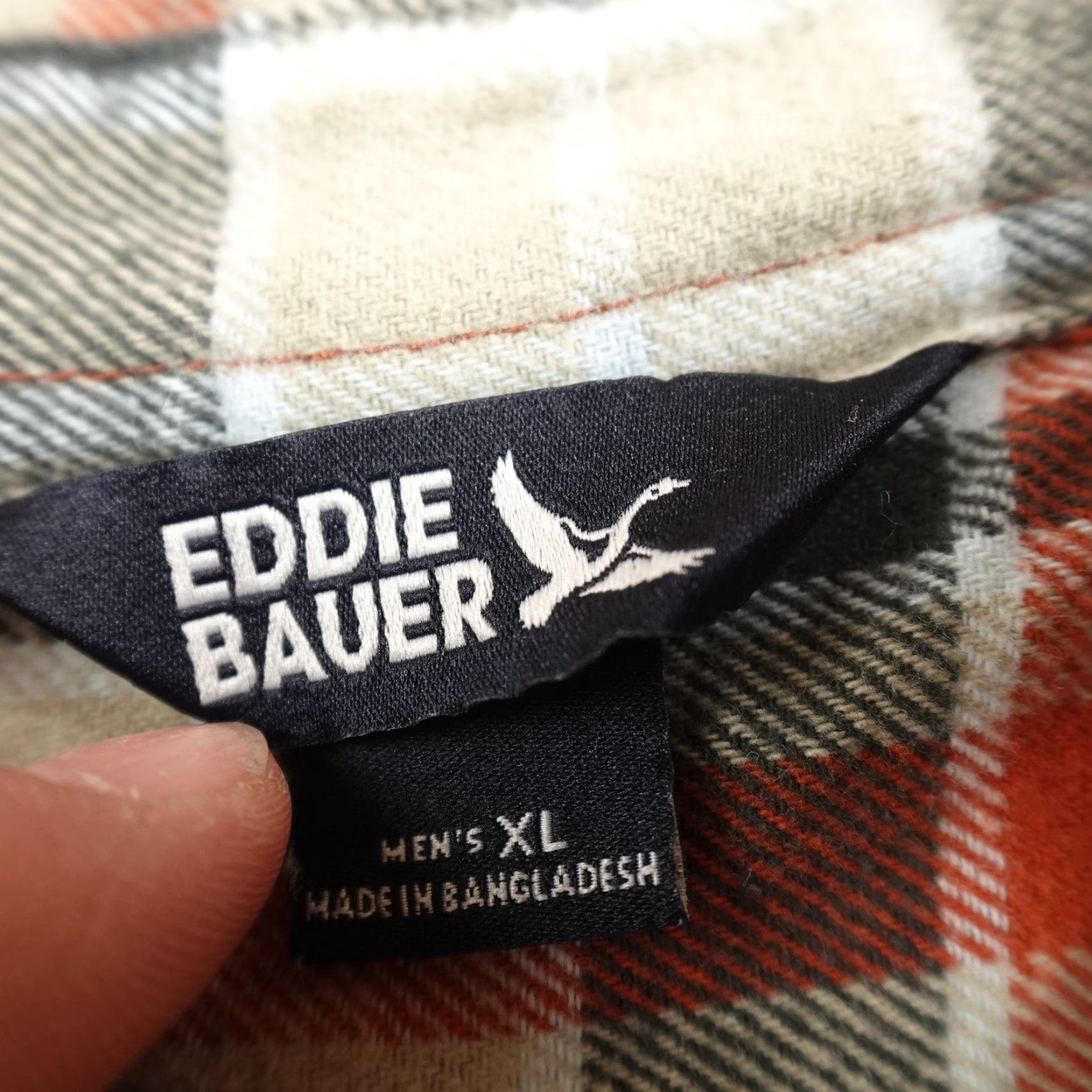 Eddie Bauer Eddie Bauer Shirt Mens XL Orange Plaid Flannel Button Up Long Sleeve Outdoor Top Size US XL / EU 56 / 4 - 4 Thumbnail