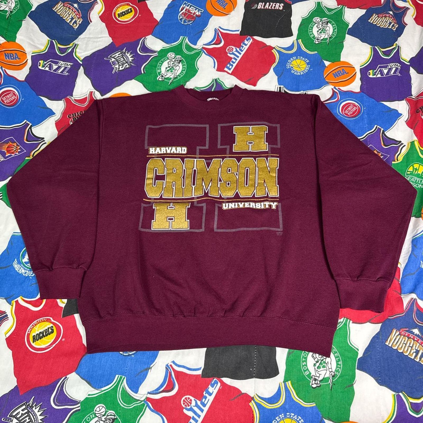 NCAA × Vintage Vintage 1990s NCAA Harvard University Crimson Sz M Crewneck Size US M / EU 48-50 / 2 - 1 Thumbnail