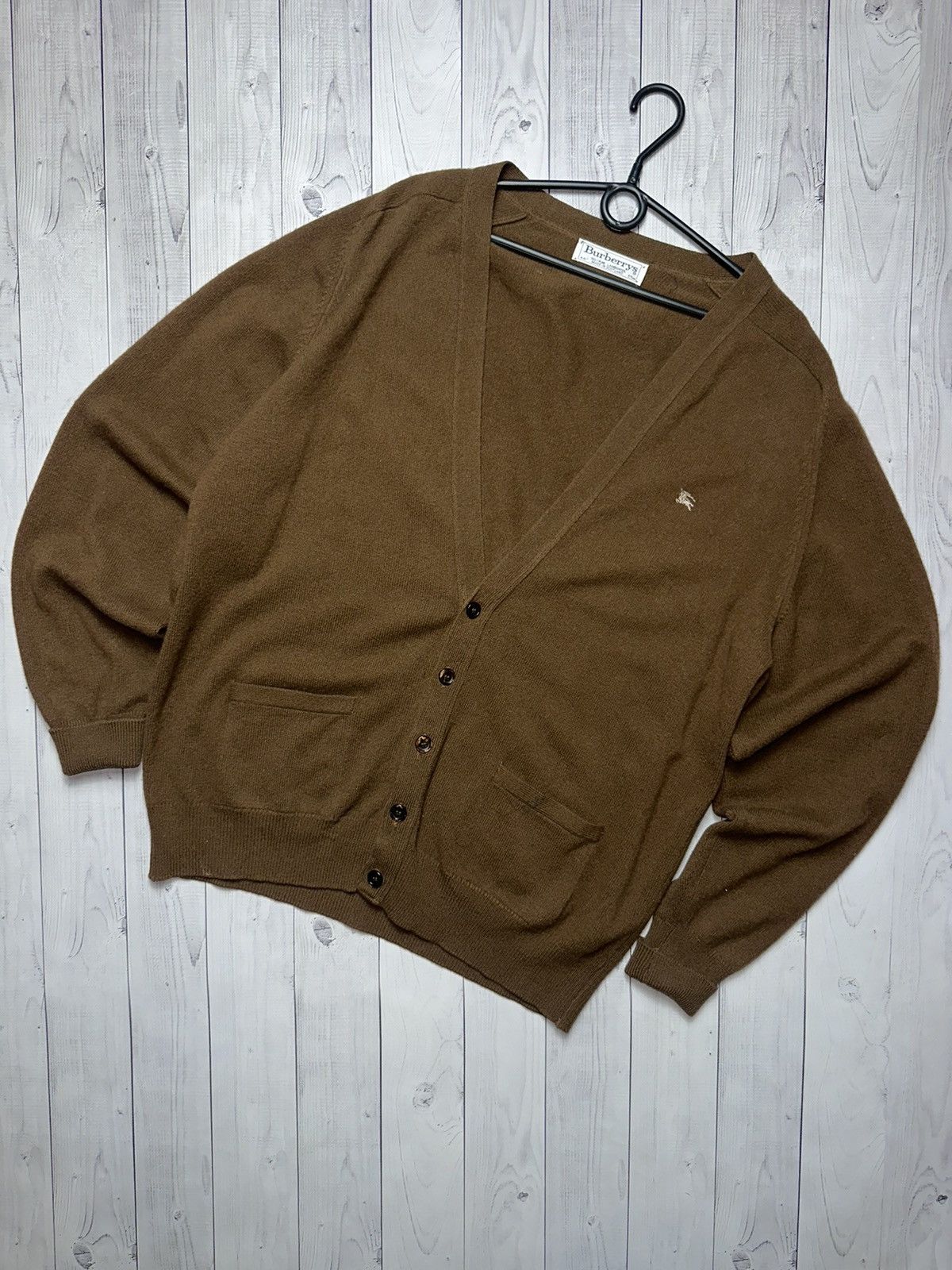 Burberry × Vintage Vintage Burberrys cardigan brown size XL logo Size US XL / EU 56 / 4 - 1 Thumbnail