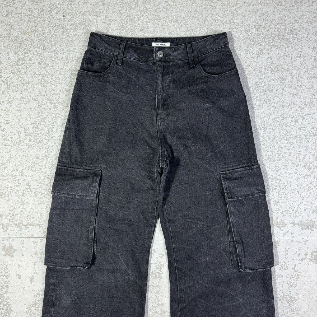 If Six Was Nine Baggy💥SLY JEANS Acid Cargo Pants Size US 29 - 4 Thumbnail