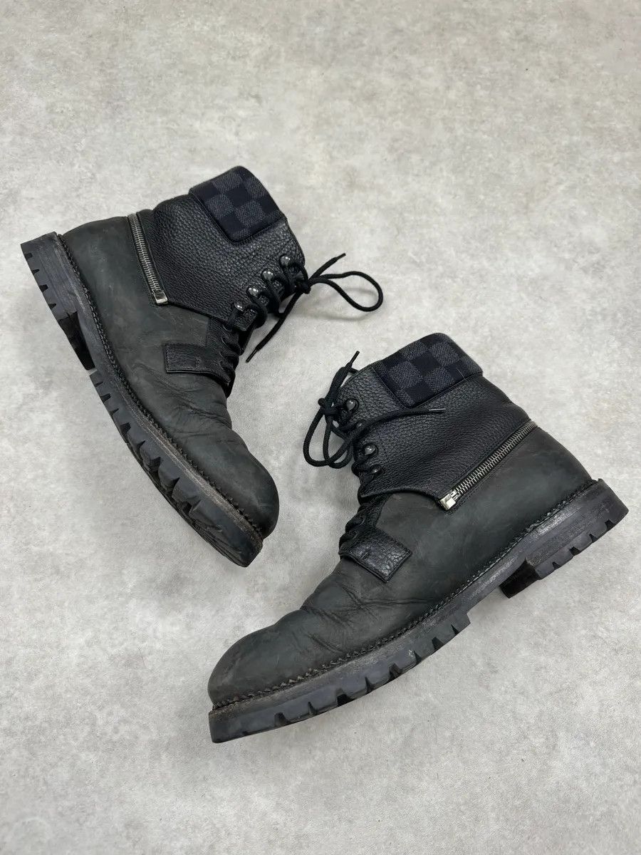 Louis Vuitton Louis Vuitton Lace-Up Detachable Black Eroded Leather Boots Size US 9 / EU 42 - 4 Thumbnail