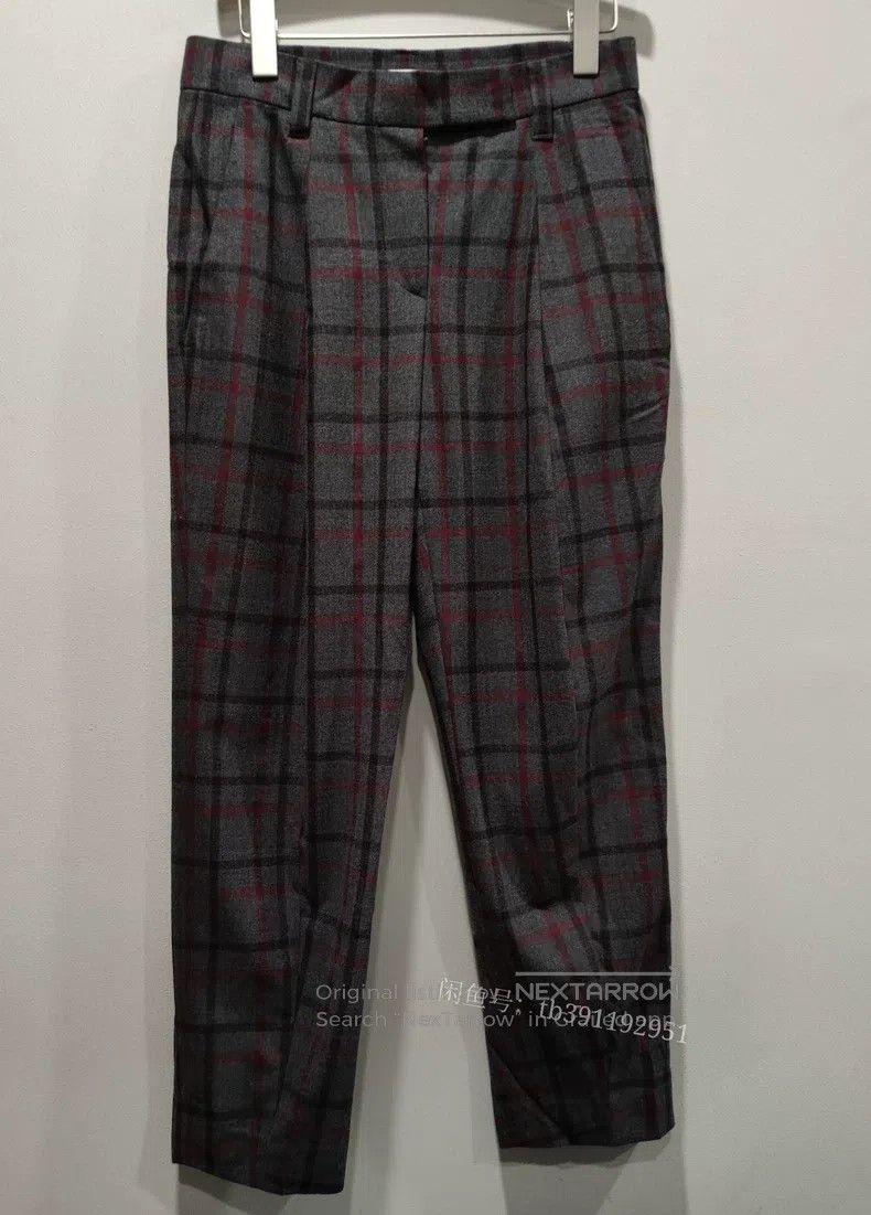 Brunello Cucinelli Brunello Cucinelli New wool casual pants, classic checkere Size 25" / US 0 / IT 36 - 1 Thumbnail