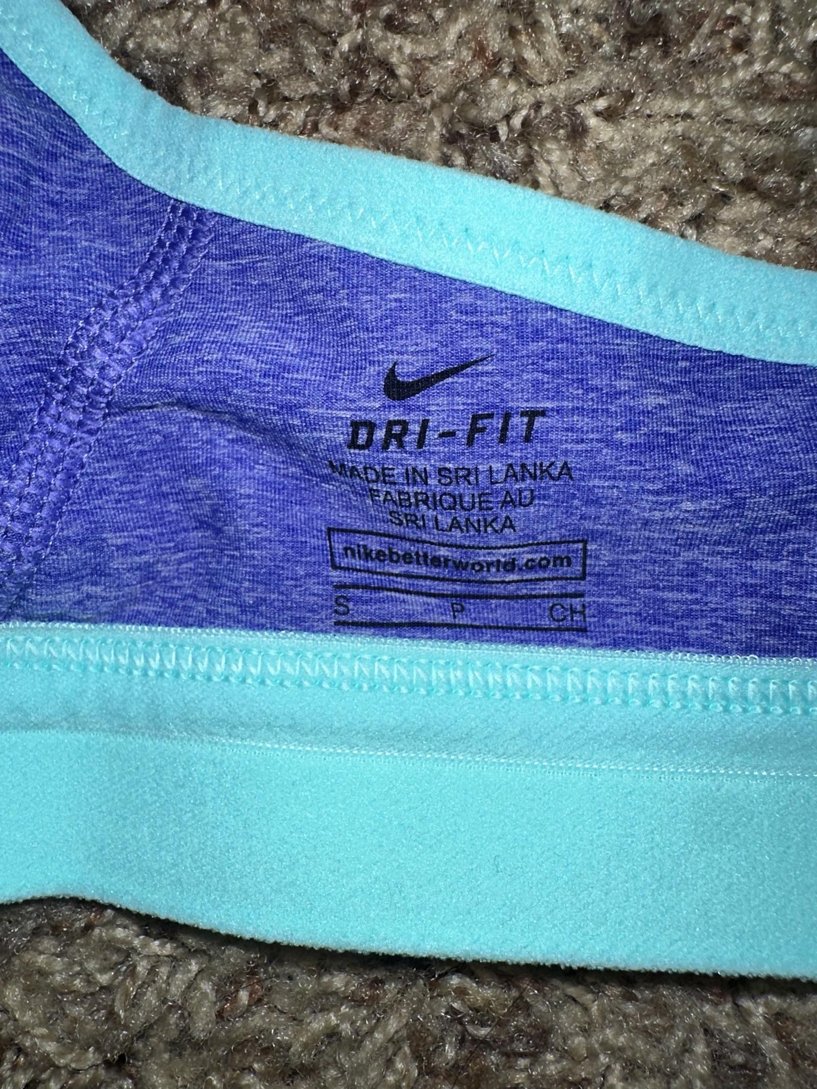 Nike Nike Womens Pro Indy Sports Teal Purple Bra Size S / US 4 / IT 40 - 2 Thumbnail