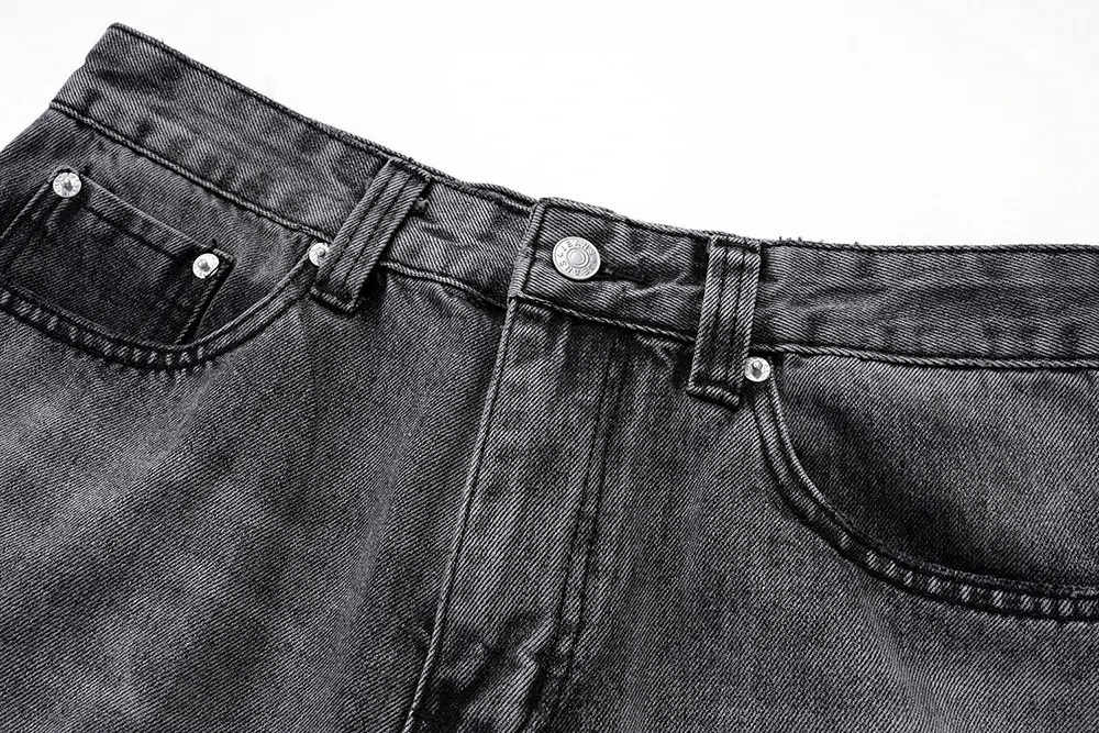Jean Black Washed Damage Baggy jeans y2k 90’s retro style Size US 30 / EU 46 - 10 Thumbnail