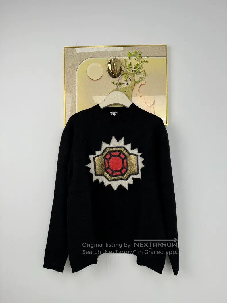 Loewe Loewe Wool Jacquard Crewneck Knit Sweater Size S / US 4 / IT 40 - 1 Thumbnail