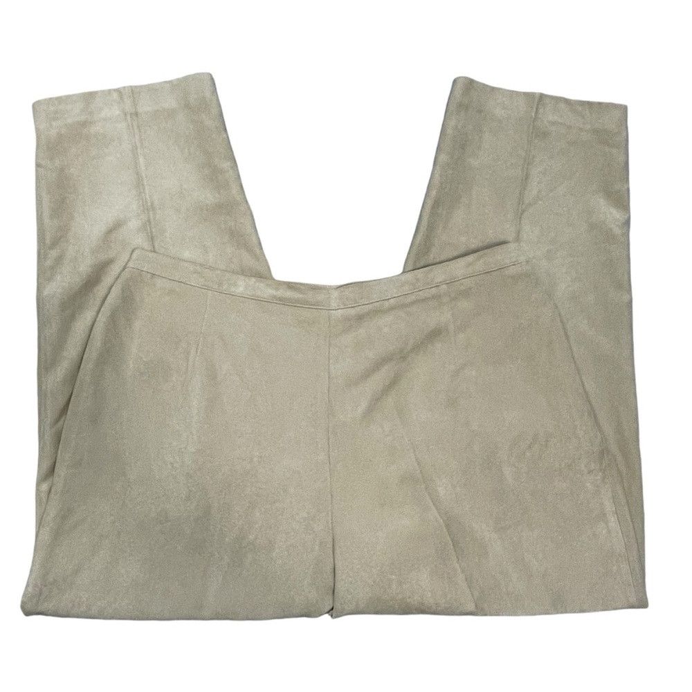 Other Alfred Dunner Beige Elastic Waist Faux Suede Pants Size 18 Size 40" / US 18 - 3 Thumbnail
