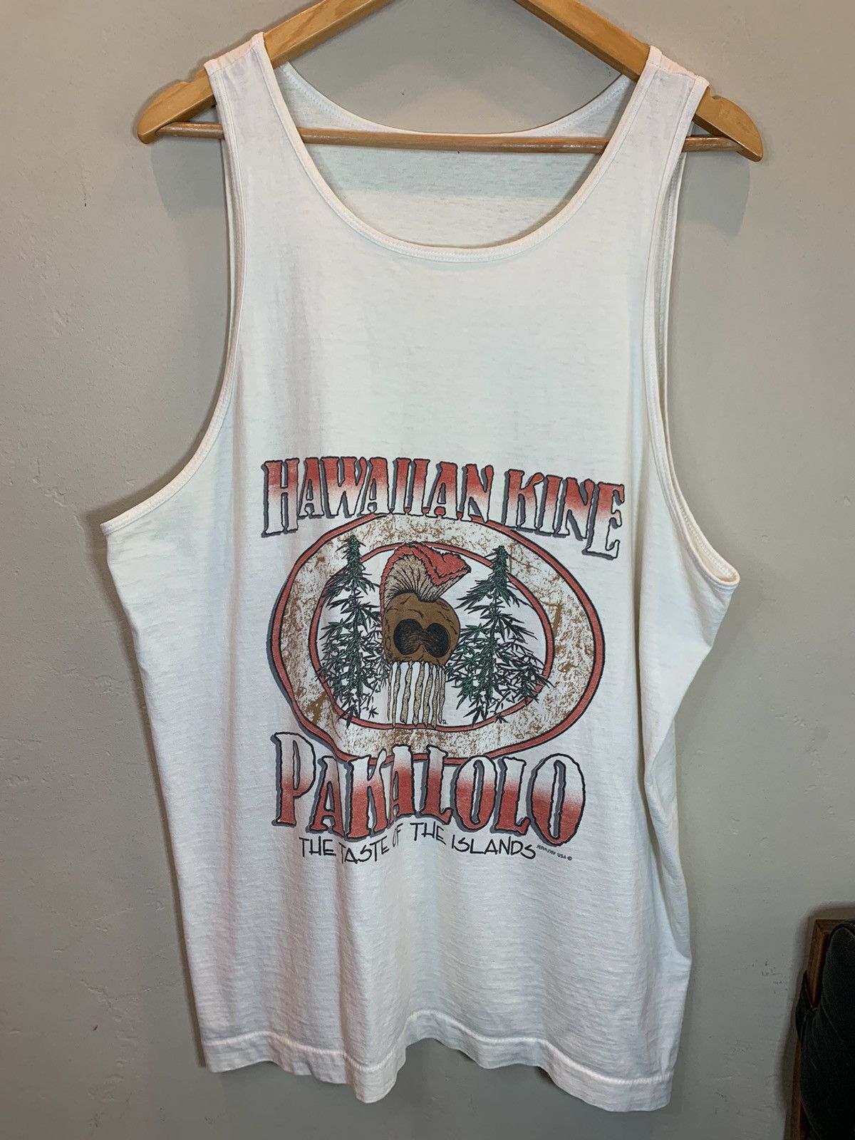 Vintage *RARE* Vintage 80’s Hawaiian Kine Pakalolo Cannabis Tank Top Size US L / EU 52-54 / 3 - 1 Thumbnail