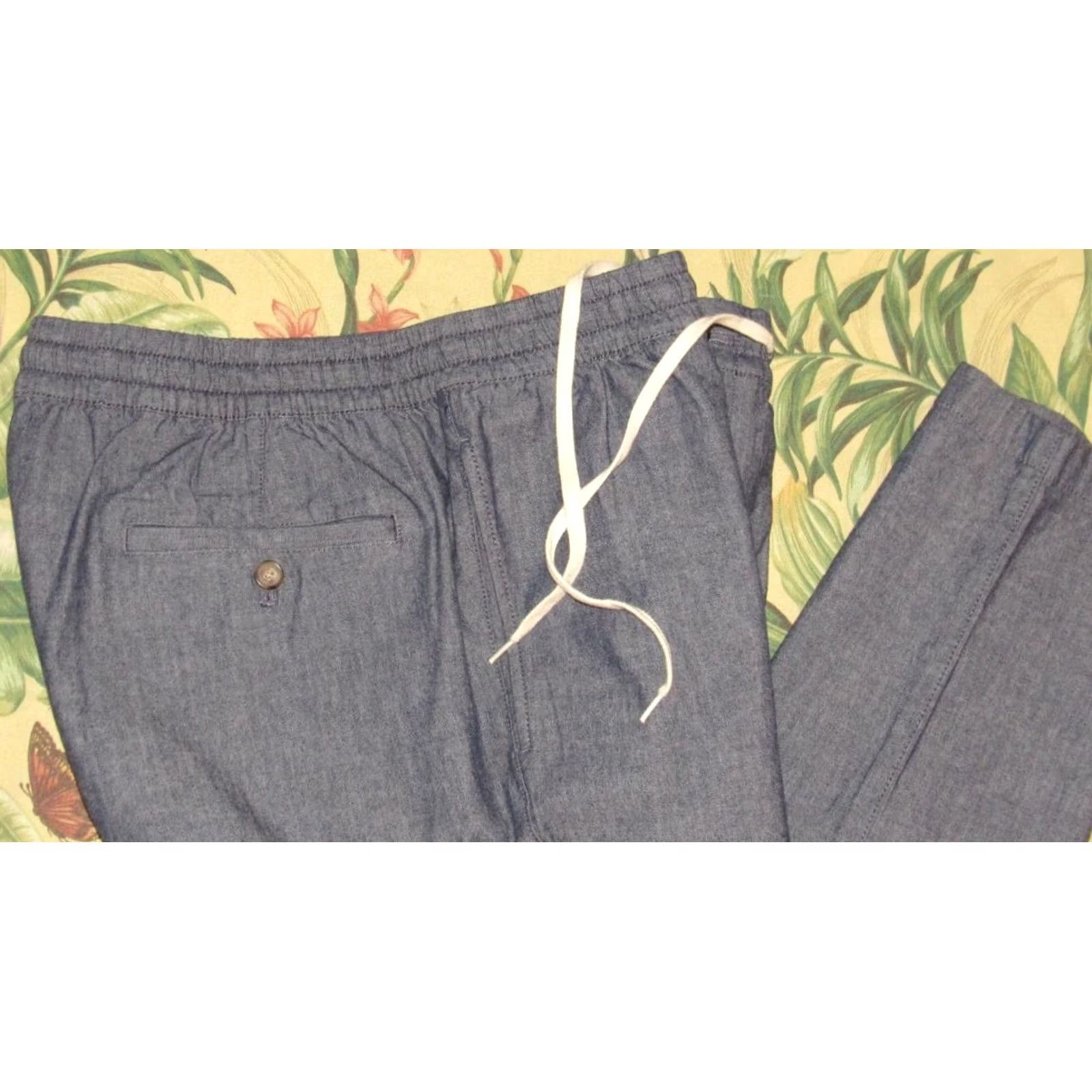 Vintage J CREW Dock Pants Shirt Mens 34x32 Chambray Cotton Blue Inseam 32 Chino Regular Size US 34 / EU 50 - 2 Thumbnail