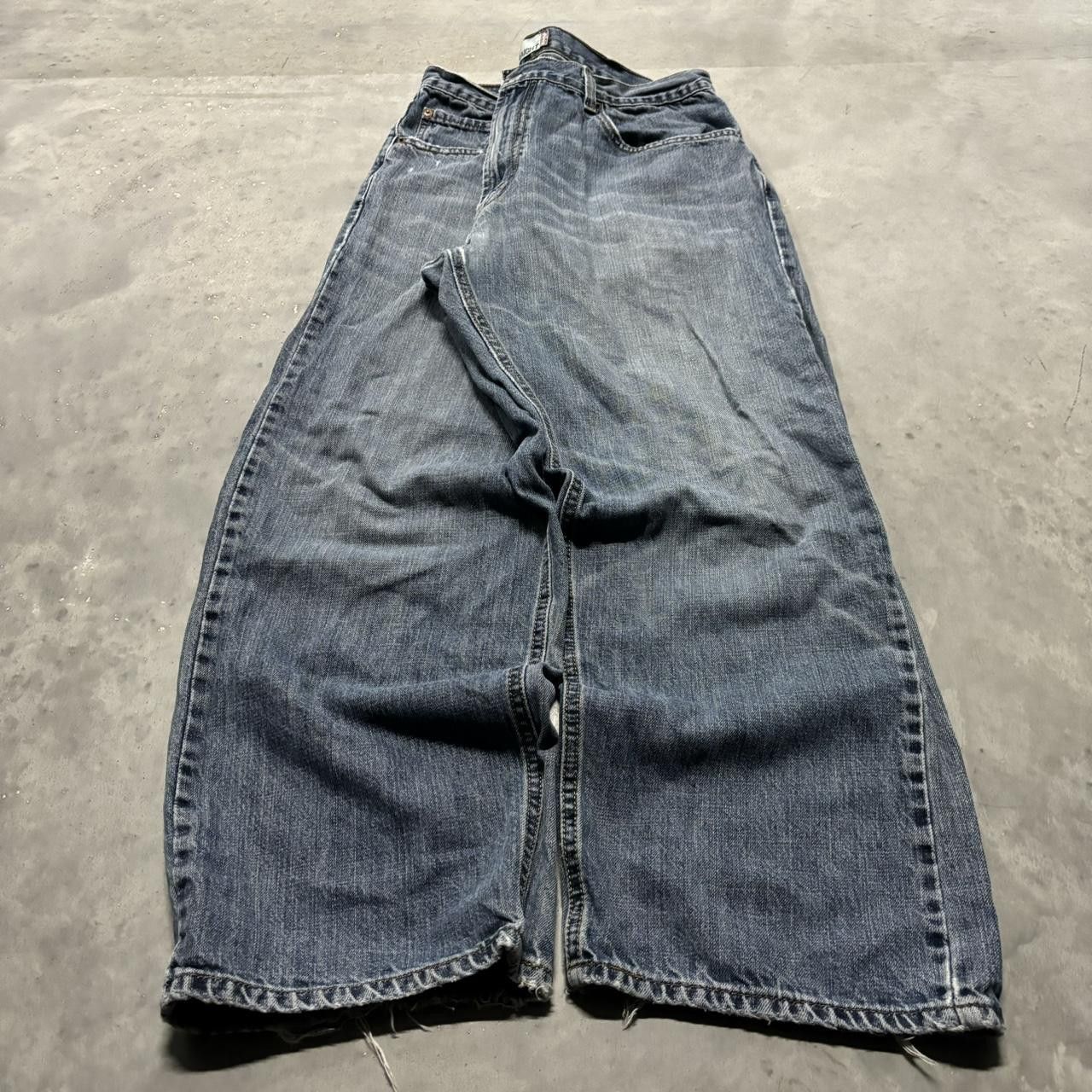Levi's × Vintage Crazy Vintage Y2K/2000s Baggy Grunge Levi’s Faded Dark Wash Skater Denim Jeans! Size US 38 / EU 54 - 3 Thumbnail