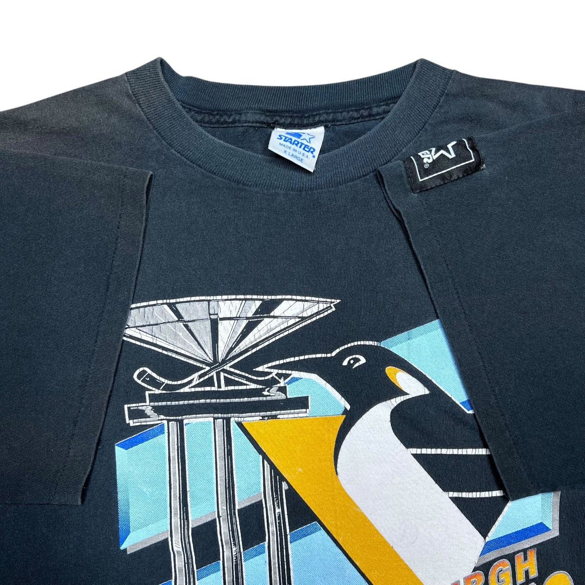 NHL × Starter × Vintage 1993 NHL Pittsburgh Penguins Presidents Trophy Starter Tee Size US XL / EU 56 / 4 - 2 Thumbnail