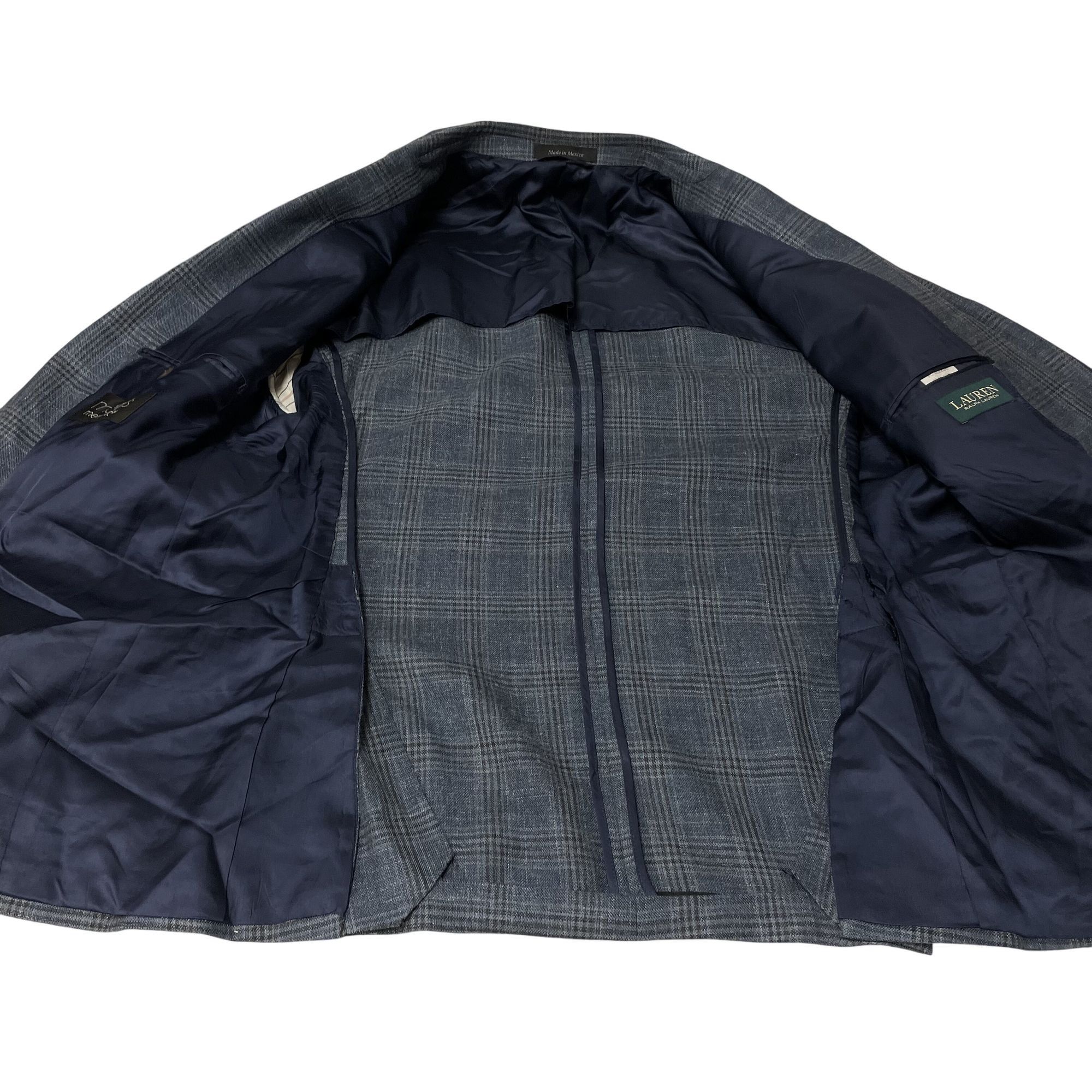 Ralph Lauren Vtg Ralph Lauren Sport Coat PLAID CHECK Silk Linen Jacket Size 42R - 4 Thumbnail