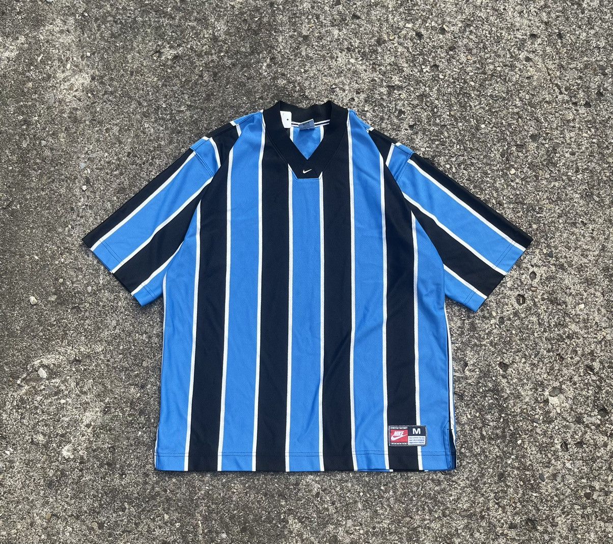 Nike × Vintage Vintage Nike Center swoosh striped soccer jersey Size US M / EU 48-50 / 2 - 1 Thumbnail