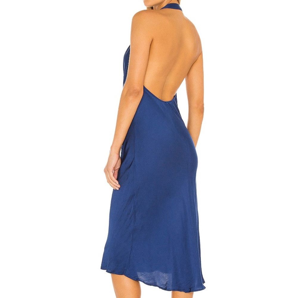 Young Fabulous & Broke YFB Rebel Satin Halter Dress in Jewel Blue revolve Size XS / US 0-2 / IT 36-38 - 2 Thumbnail
