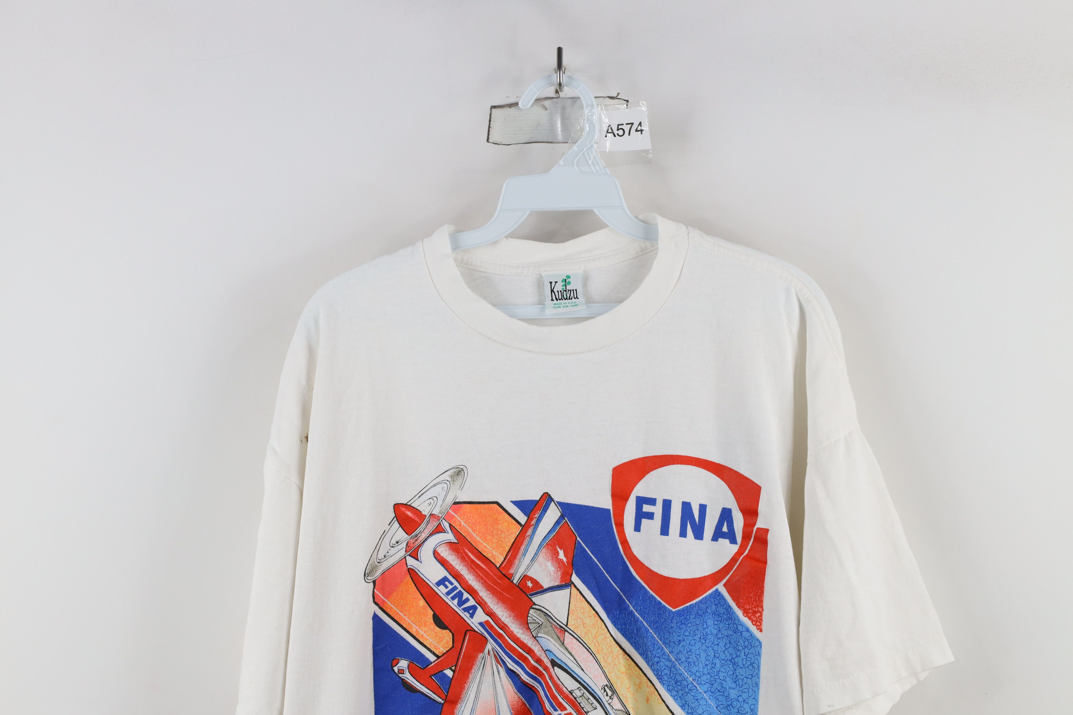 Vintage Vintage 90s Spell FINA Air Team All Over Print T-Shirt USA Size US XL / EU 56 / 4 - 2 Thumbnail