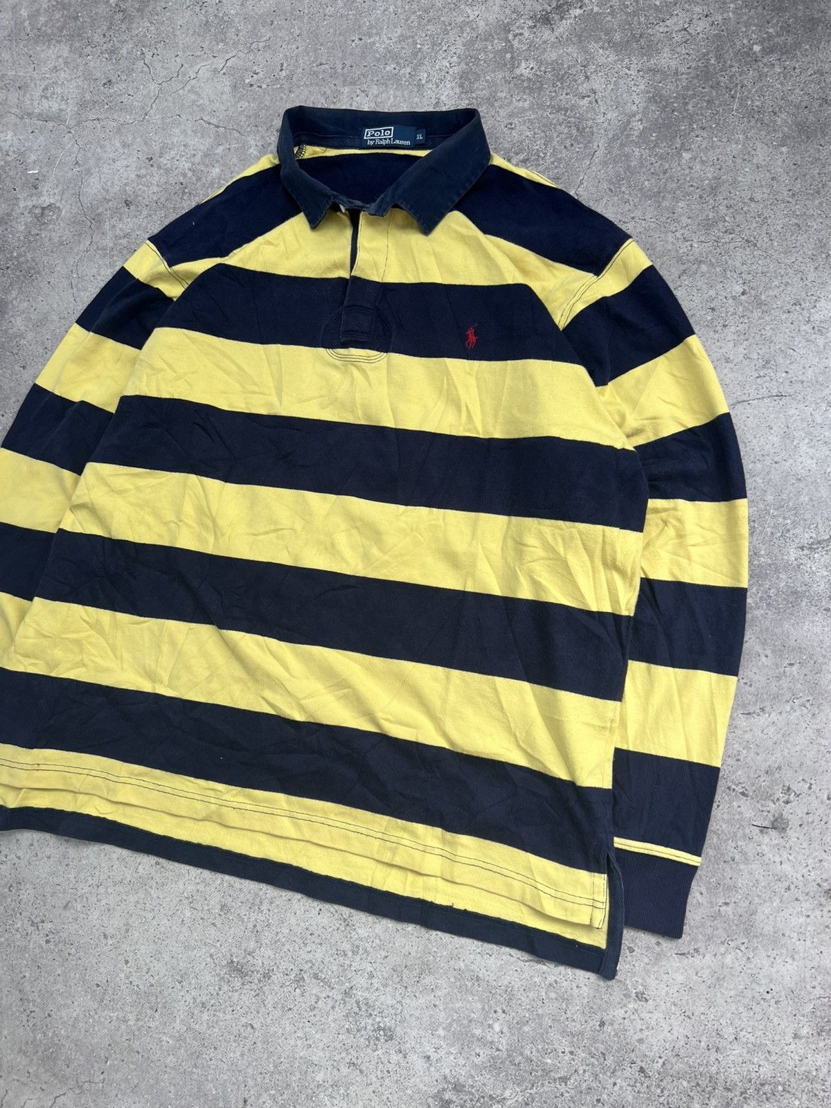 Polo Ralph Lauren Vintage Polo Ralph Lauren Rugby Striped Shirt Size US XL / EU 56 / 4 - 3 Thumbnail