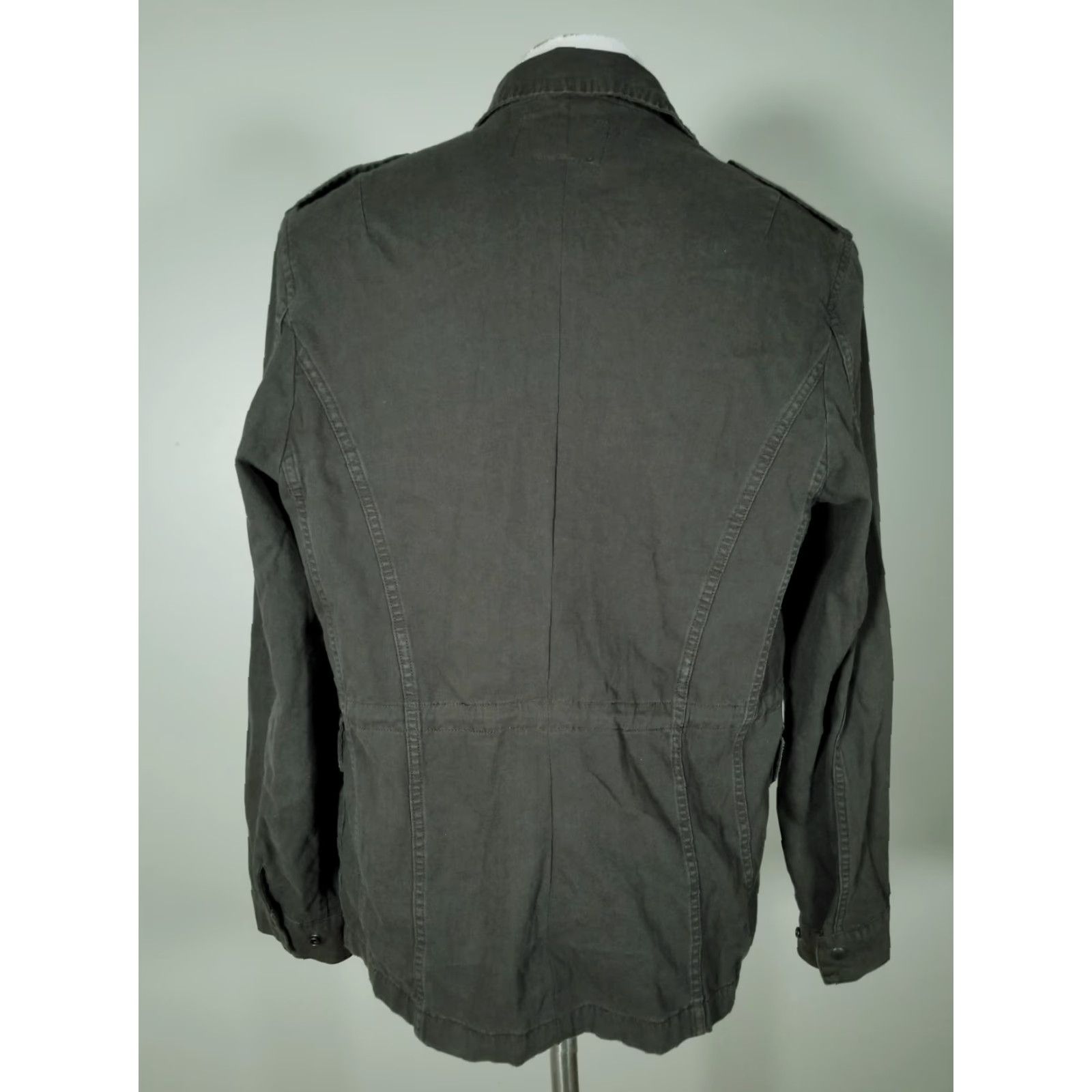 Allsaints ALLSAINTS Sport Coat Jacket Men Olive Green Cotton 4 Pocket Four-Button Notch Lapel Hunting/Business Casual L Reg Size US L / EU 52-54 / 3 - 6 Thumbnail