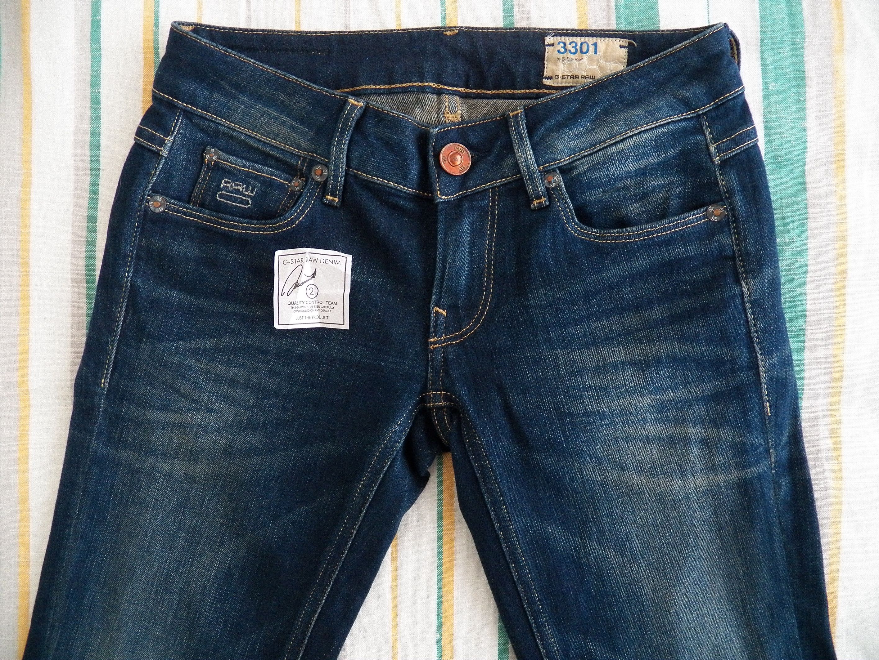 G-Star G-Star RAW 3301 Straight Wmn Jeans W24 L30 Blue Medium Aged Size 24" / US 00 / IT 34 - 4 Thumbnail