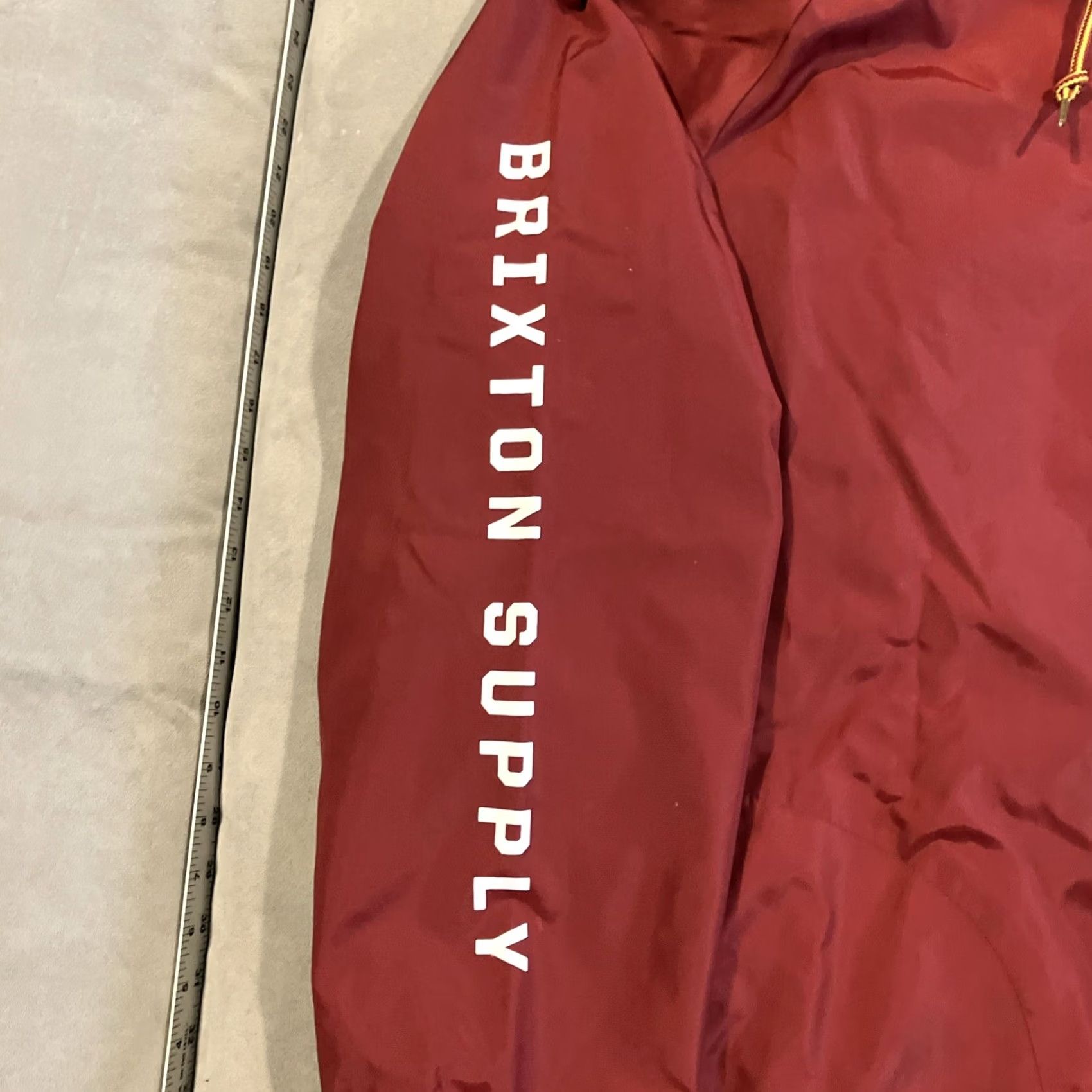 Brixton Brixton Windbreaker Jacket Mens XL Burgundy Lined Red Polyester Jacket Size US XL / EU 56 / 4 - 3 Thumbnail