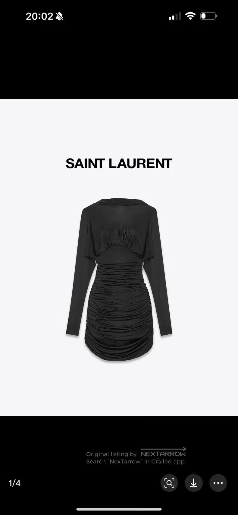 Saint Laurent Paris Saint Laurent Paris Ladies Black Shiny Knit Pleated Collar Size M / US 6-8 / IT 42-44 - 7 Thumbnail