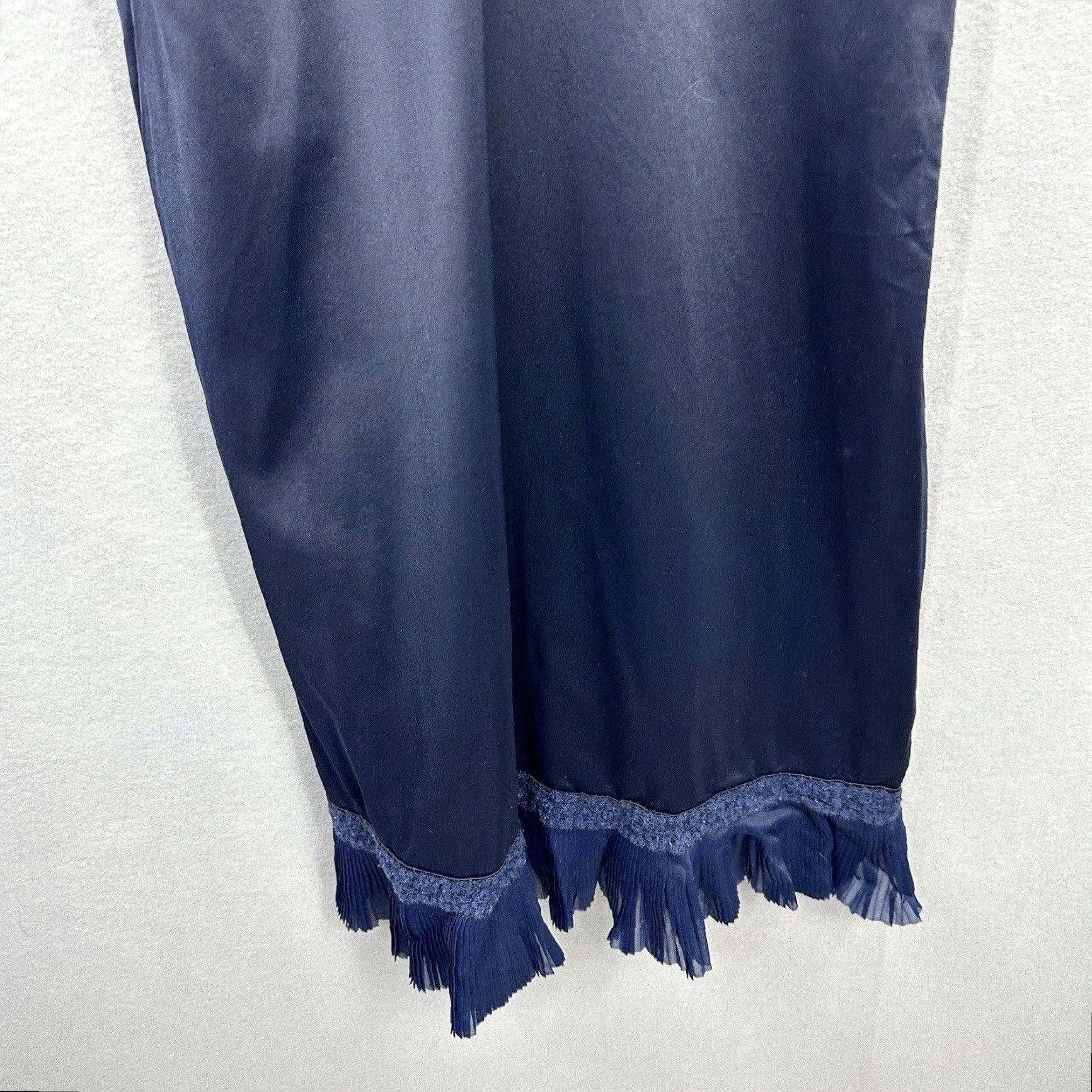 Vintage VINTAGE Vanity Fair Full Slip Nylon Floral Lace Chiffon 1960s Blue Women’s Medium Size ONE SIZE - 4 Thumbnail