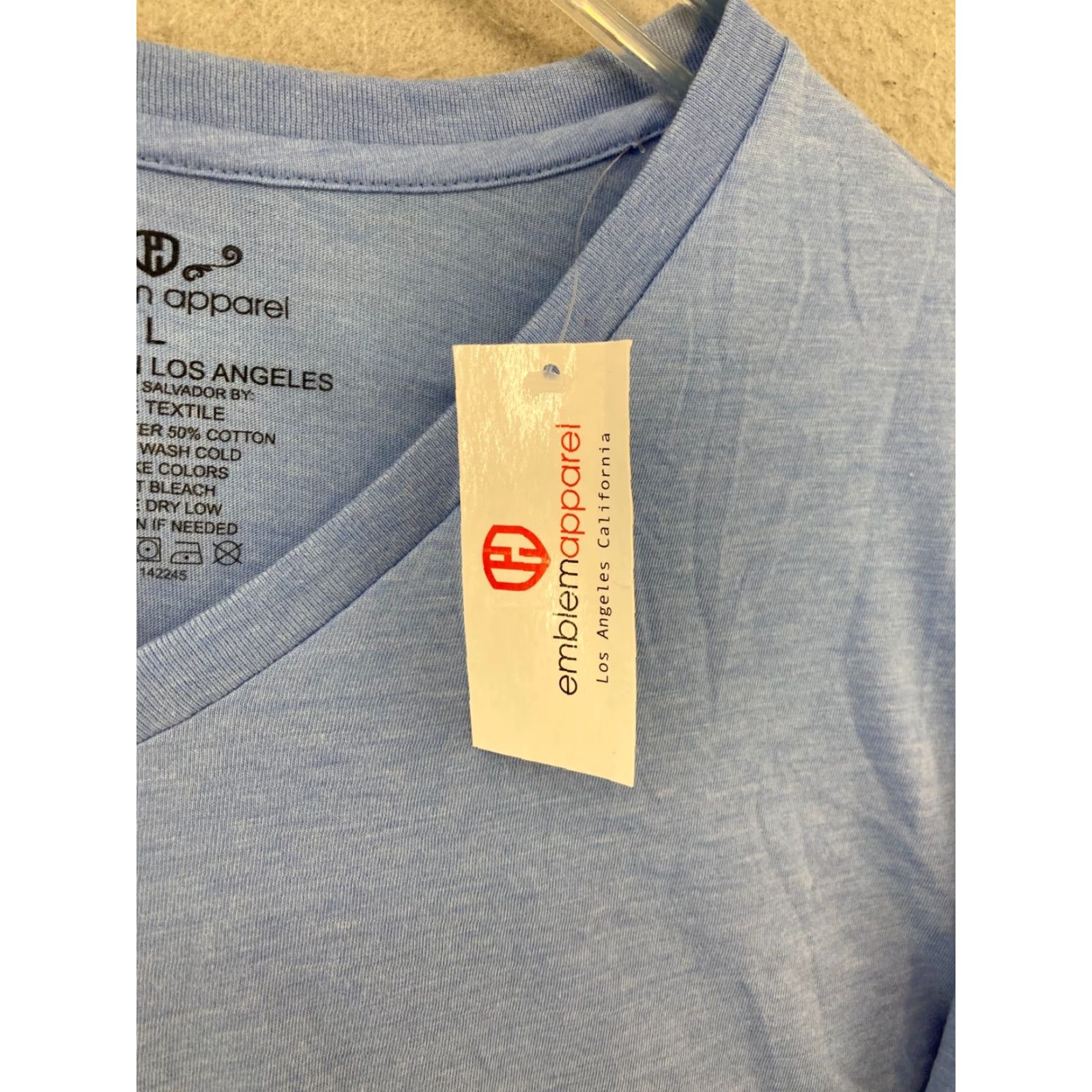 Vintage Emblem Apparel Womens Shirt L Blue V Neck Long Sleeve Casual Knit Cotton T-Shirt Classic Magazine Size L / US 10 / IT 46 - 5 Thumbnail
